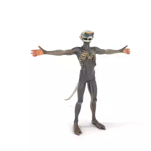 Futuristic Reptilian Figure model pack Low-poly 3D model