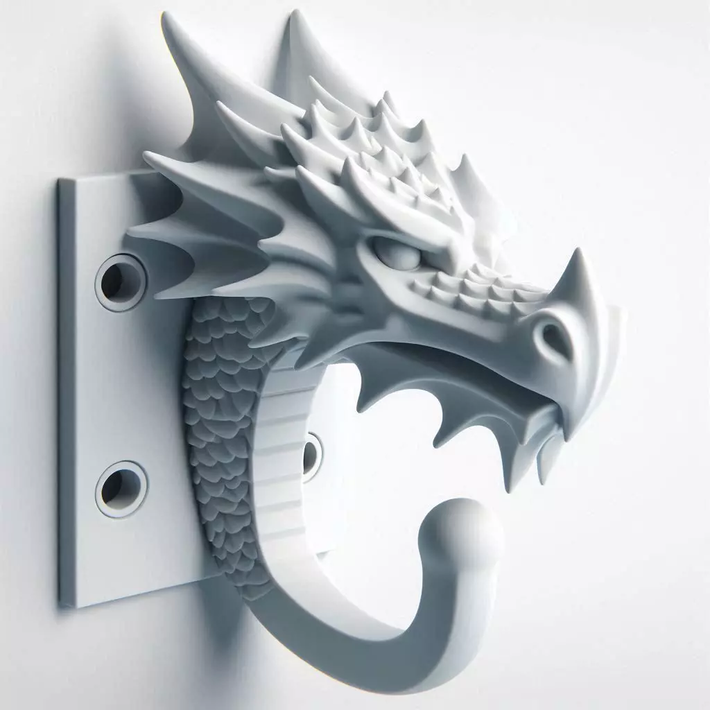 Dragon Head Key Hook 3D print model