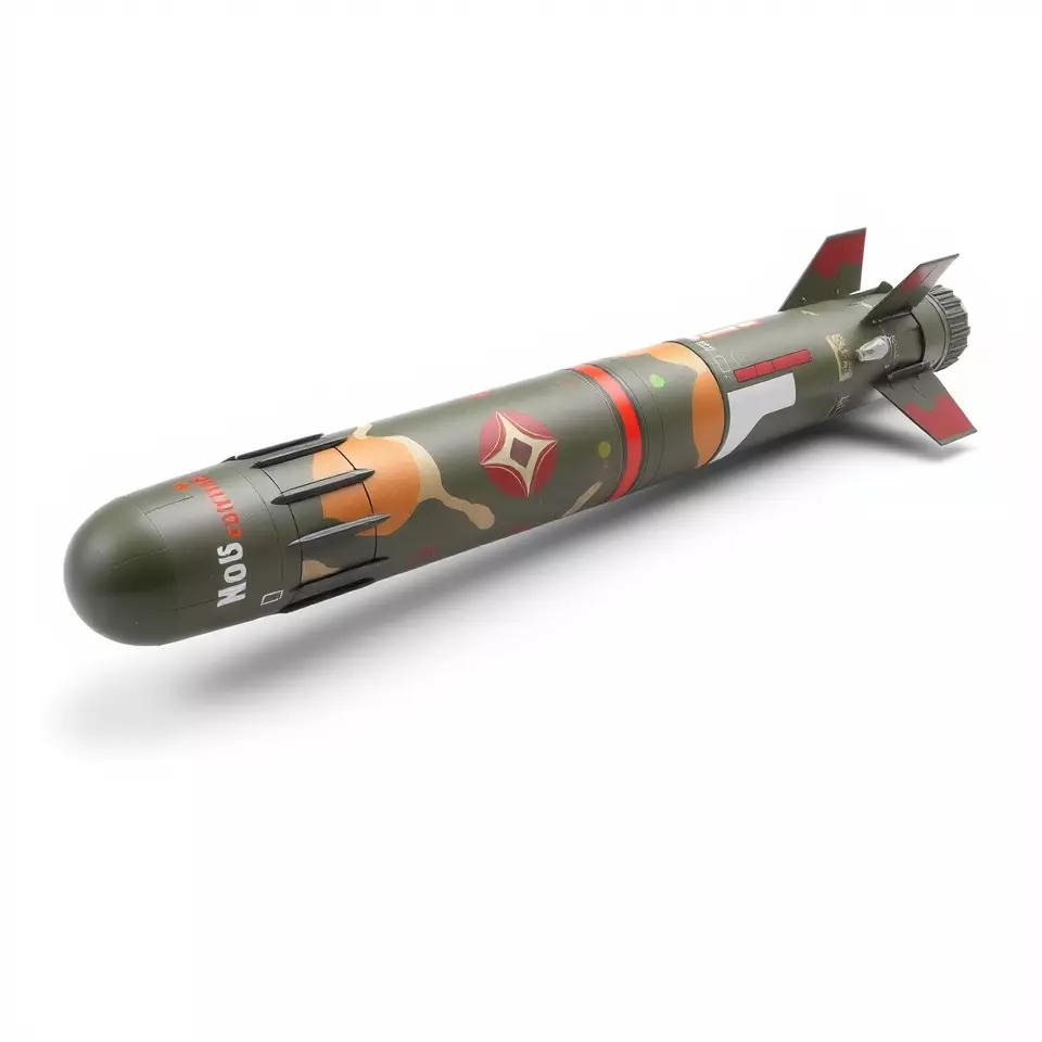 Camouflage Rocket model pack Low-poly 3D model_3