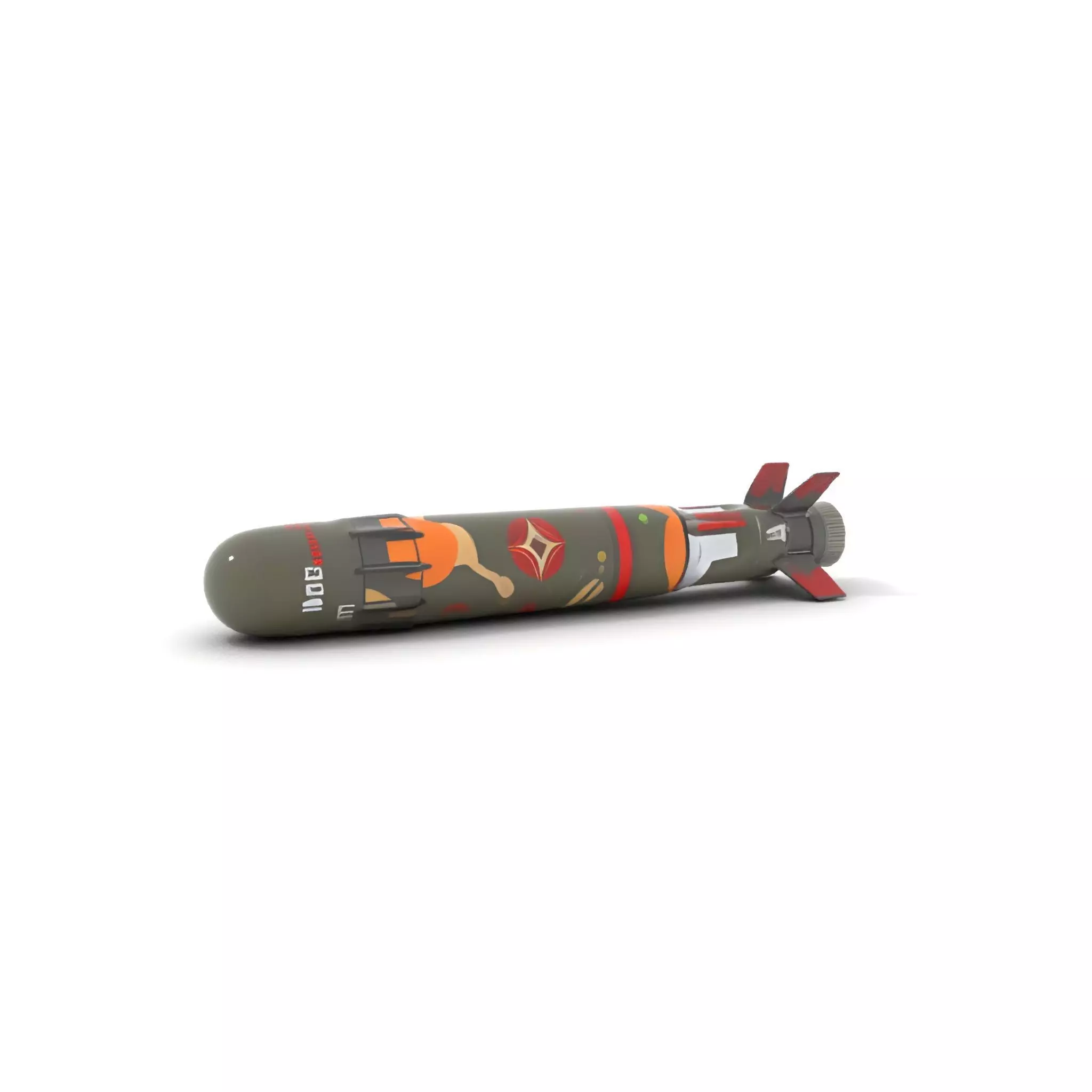 Camouflage Rocket model pack Low-poly 3D model_14