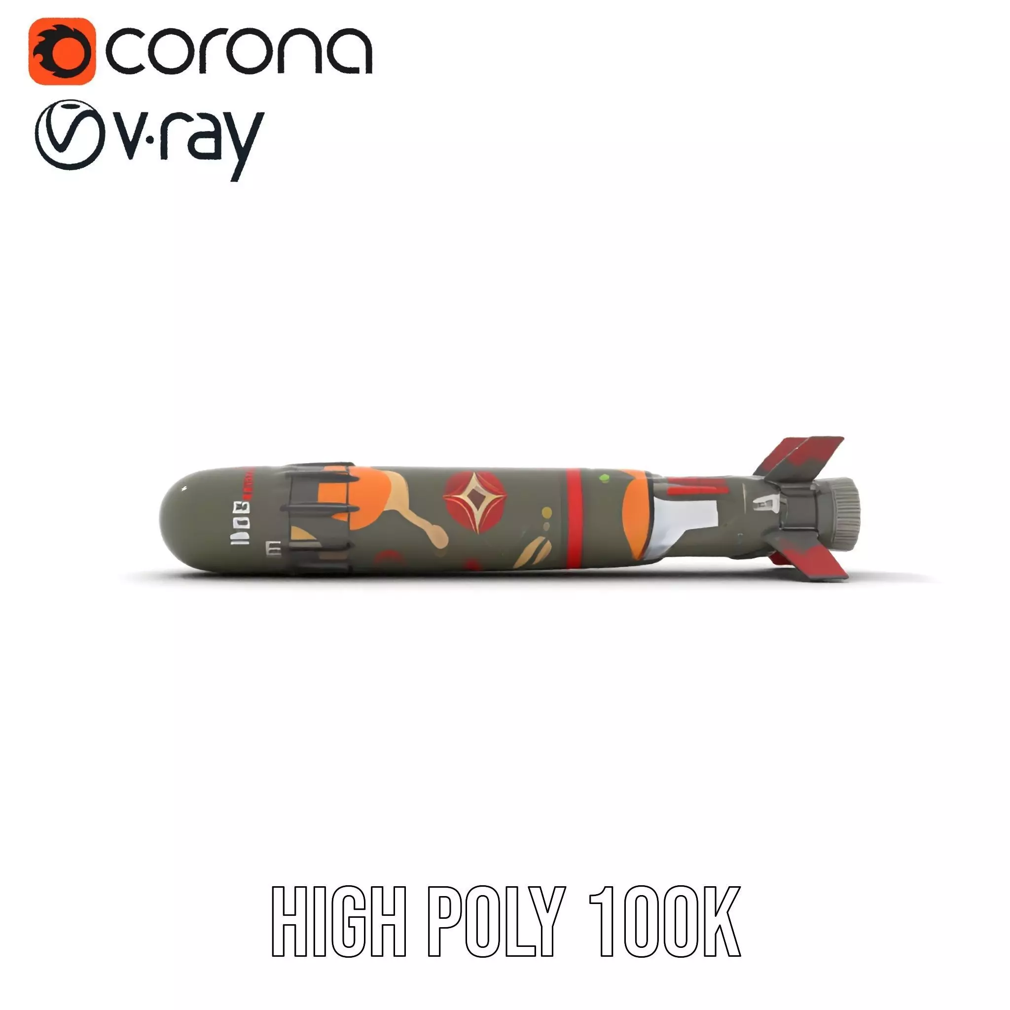 Camouflage Rocket model pack Low-poly 3D model_29