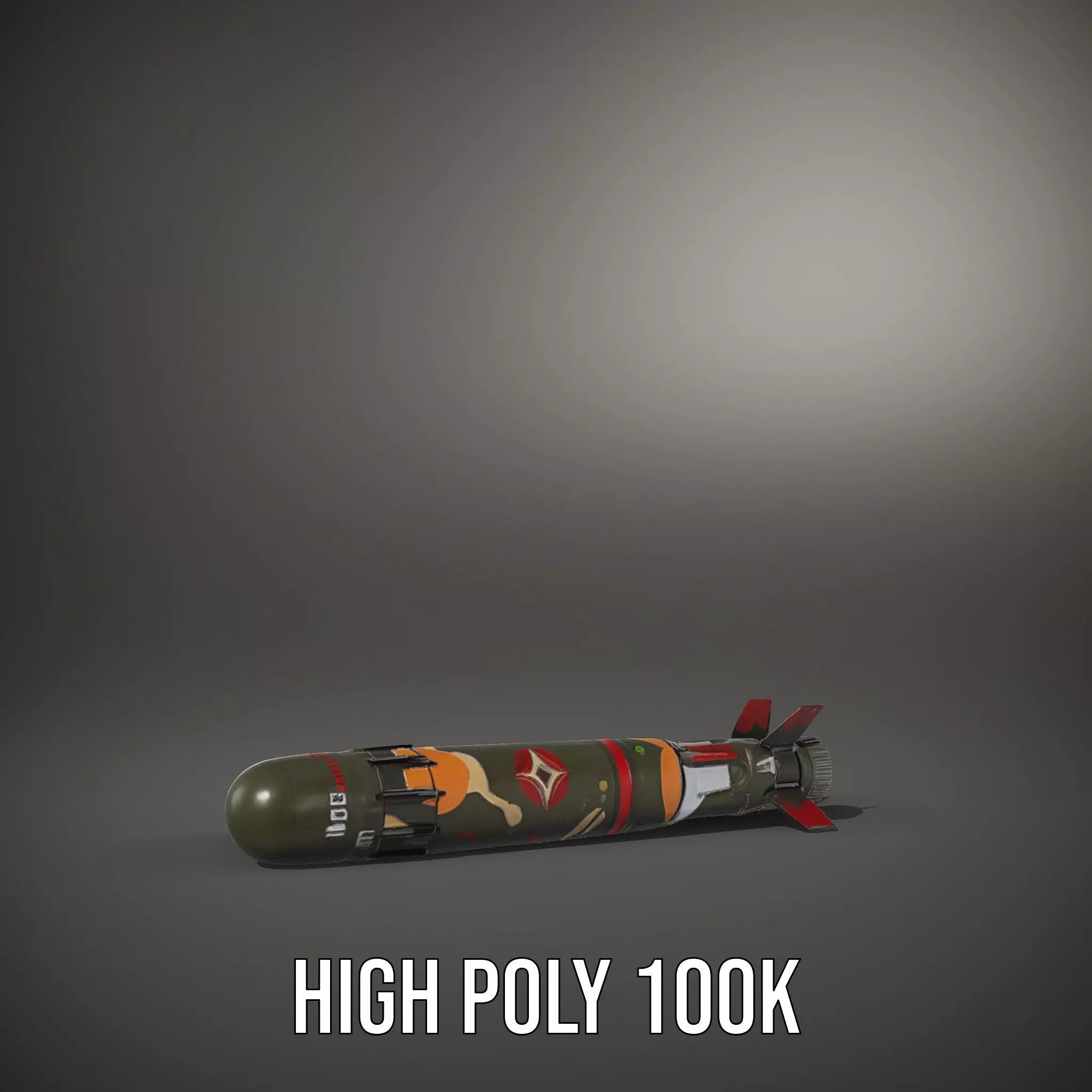 Camouflage Rocket model pack Low-poly 3D model_13