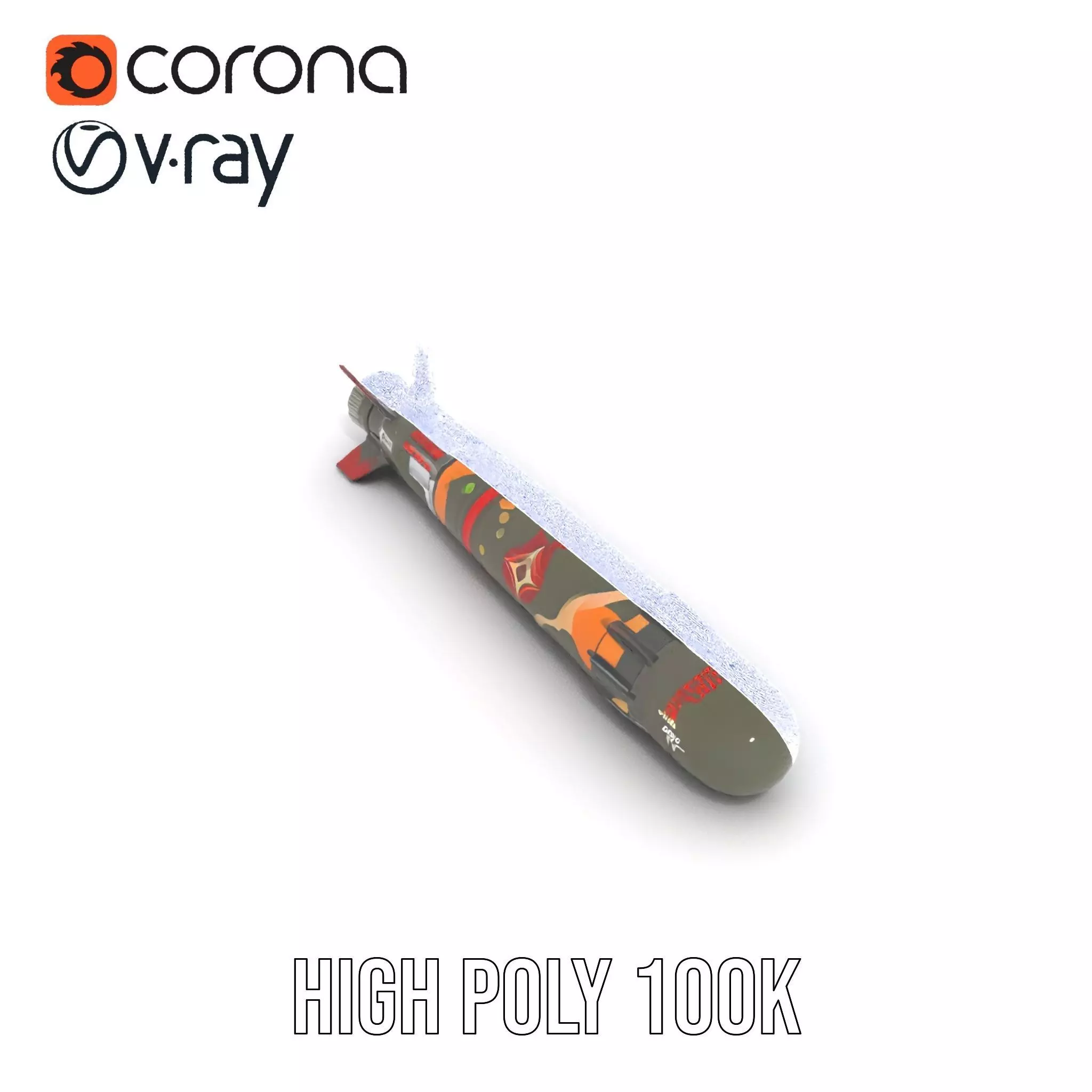 Camouflage Rocket model pack Low-poly 3D model_34