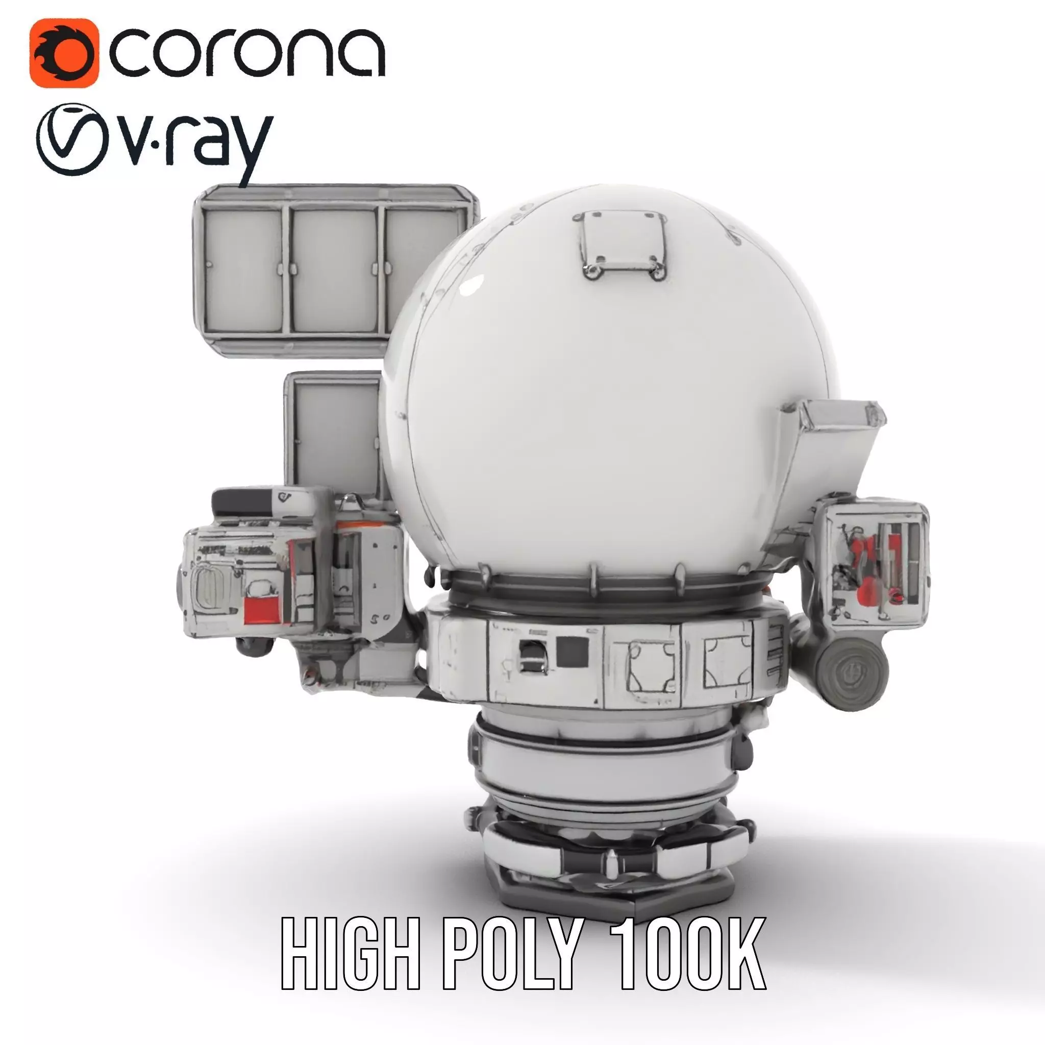 Advanced Satellite Module model pack Low-poly 3D model_16