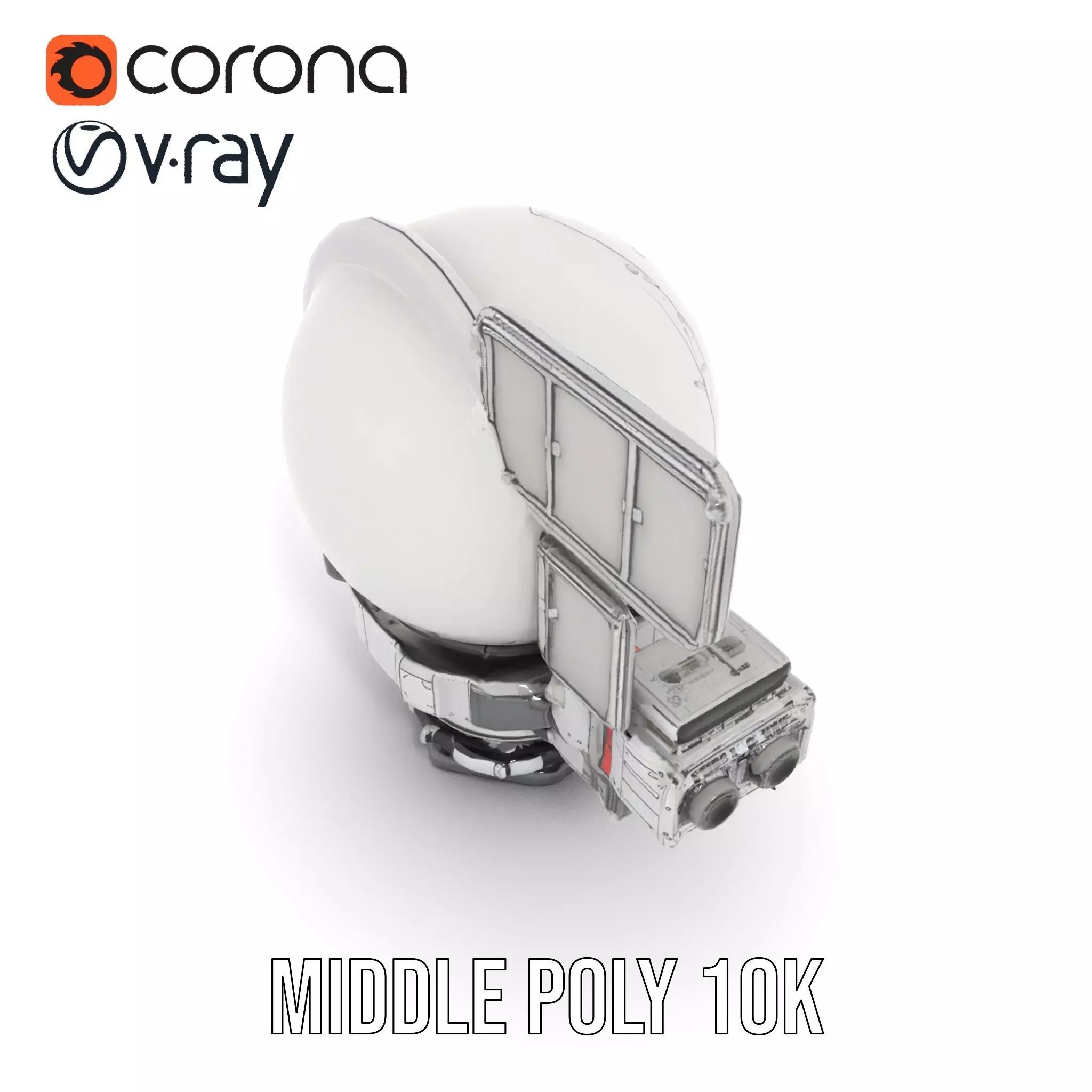 Advanced Satellite Module model pack Low-poly 3D model_6