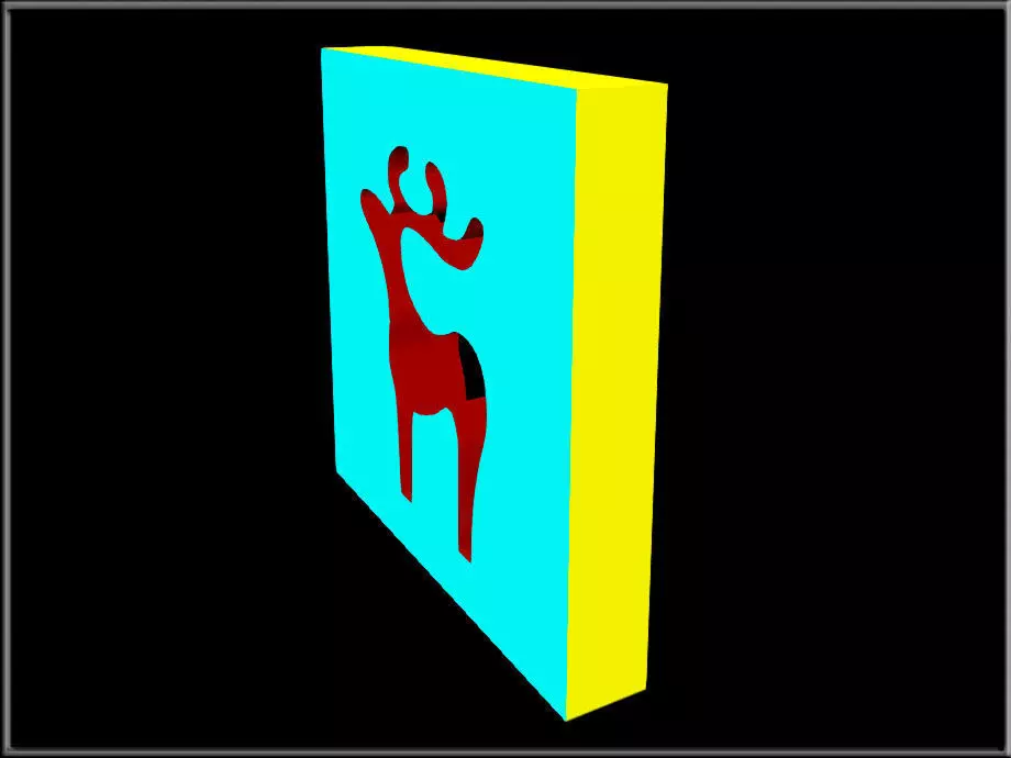 Reindeer Hole Plate Low-poly 3D model_1
