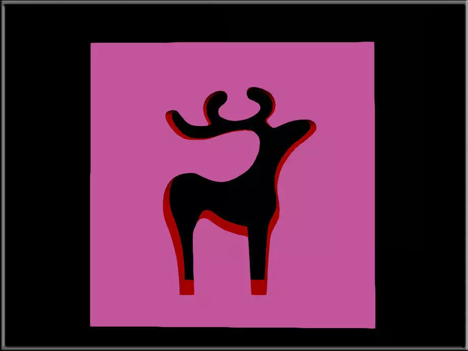 Reindeer Hole Plate Low-poly 3D model_2