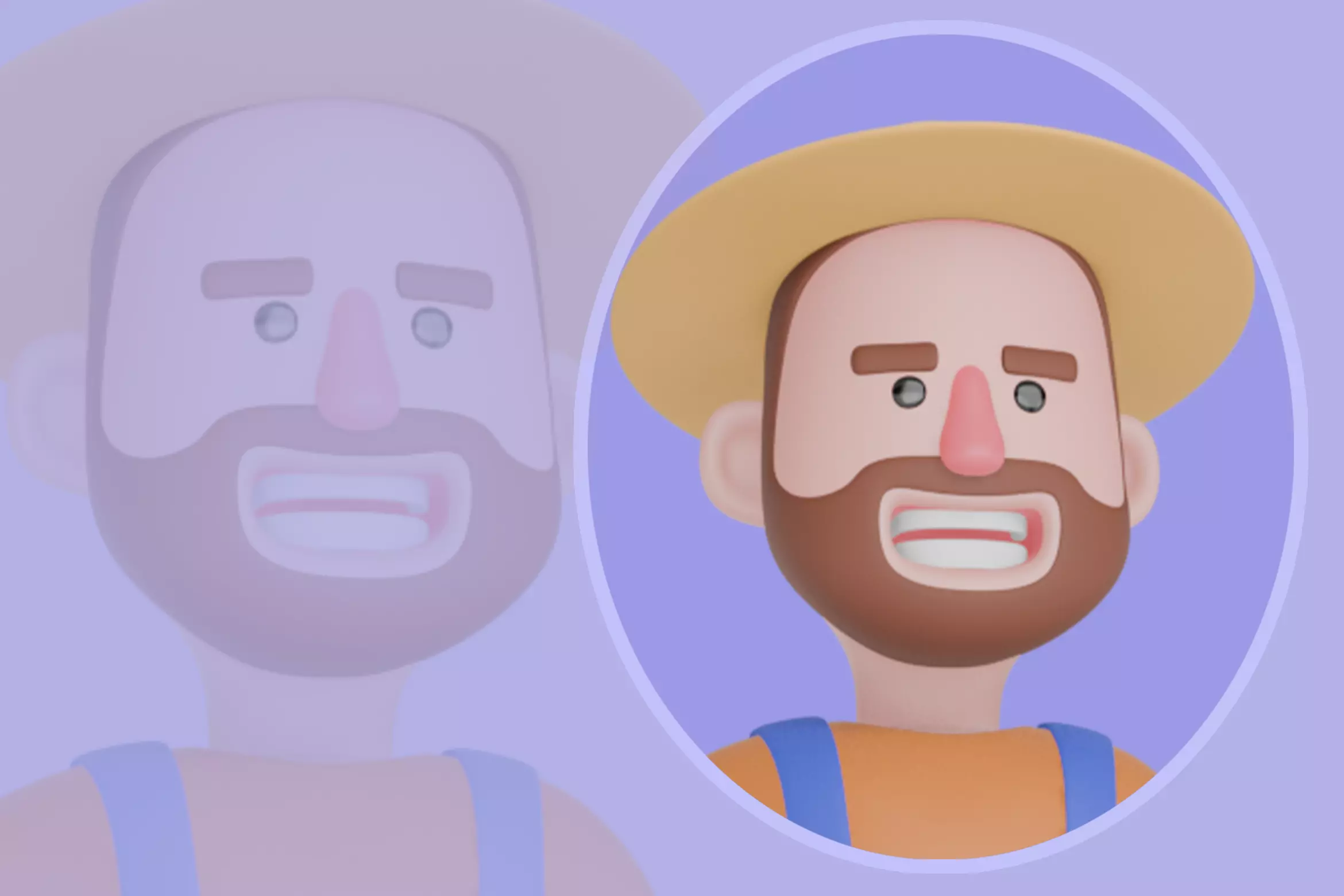 Stylized 3D Cartoon Farmer Man - Running Sporty Pose 3D model_0