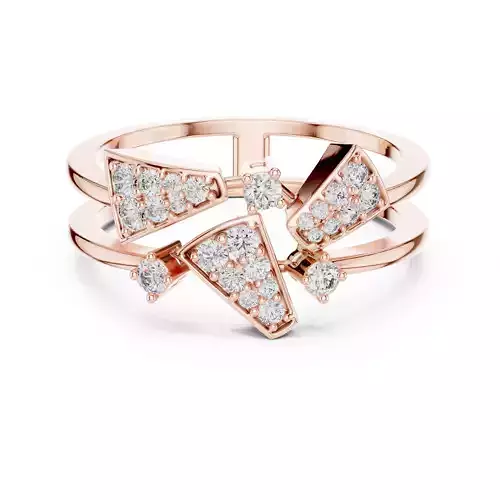 Round Cut Diamond Tringle Shape Engagement Ring 3DM STL Video