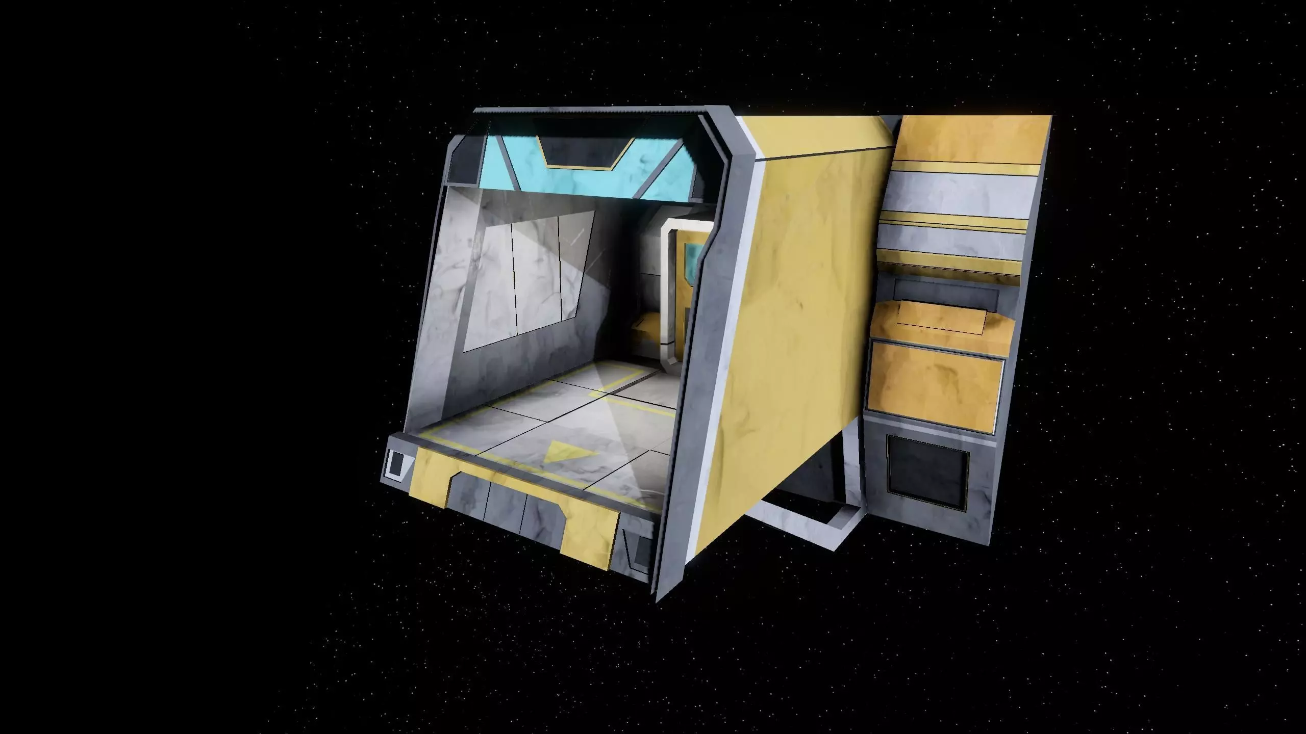 Stylized Spaceship Dock Low-poly 3D model_2