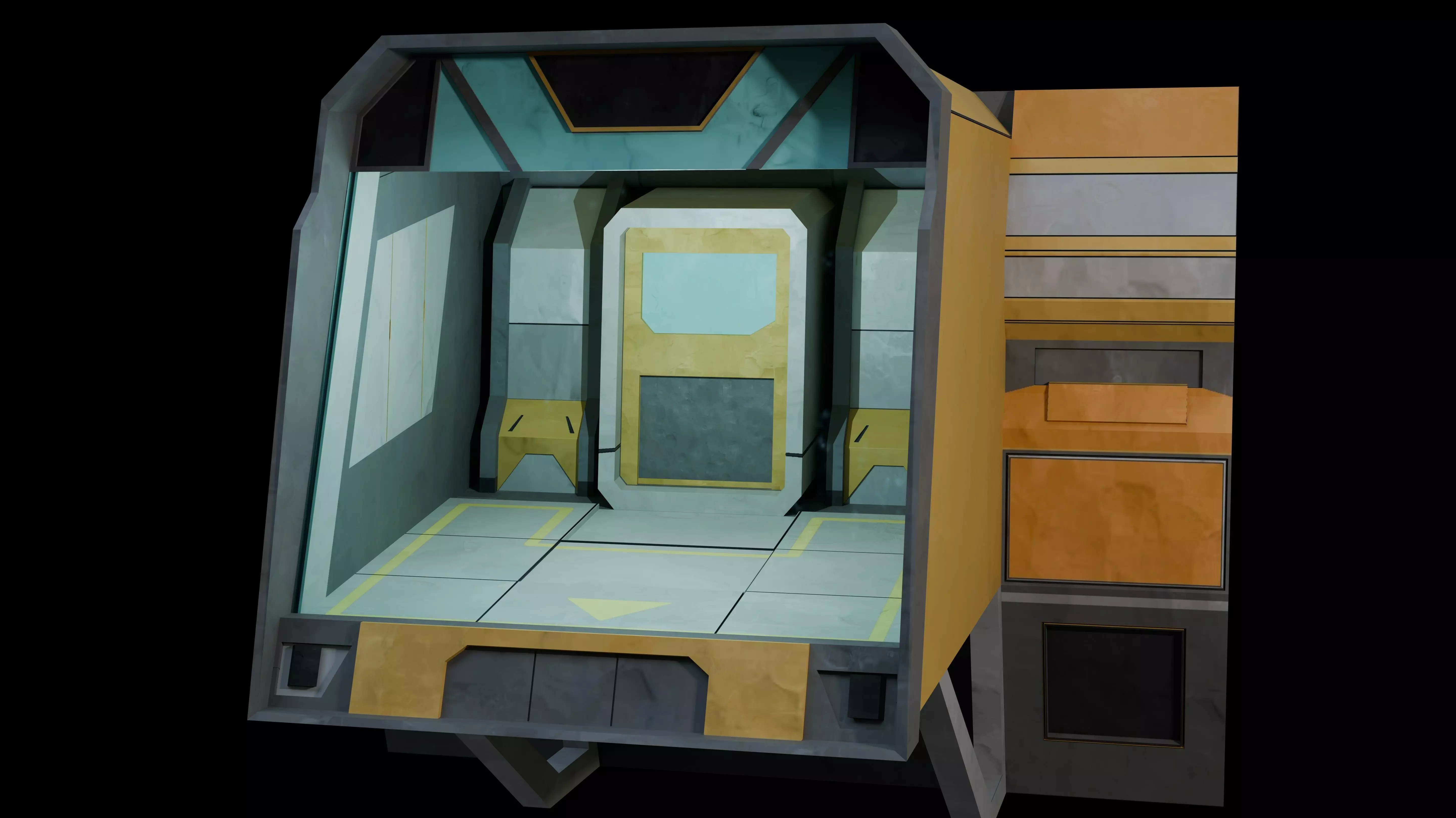Stylized Spaceship Dock Low-poly 3D model_1