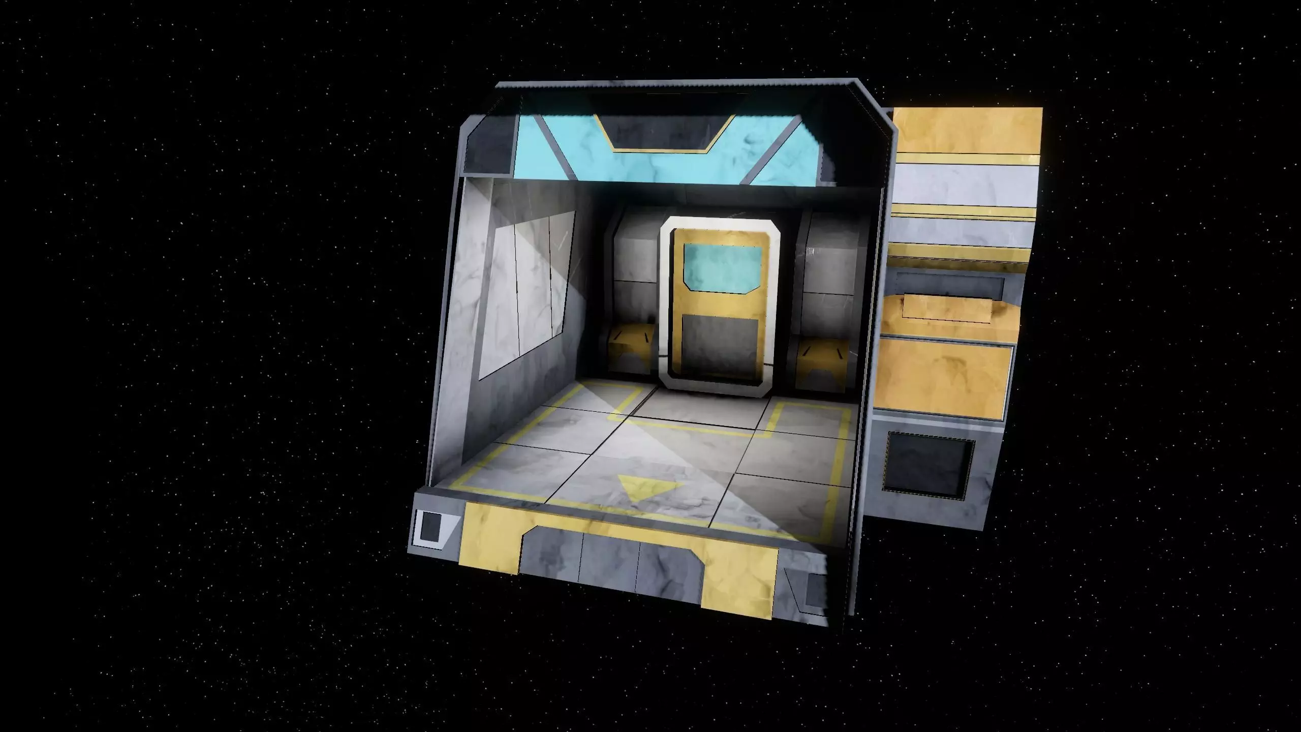 Stylized Spaceship Dock Low-poly 3D model_4