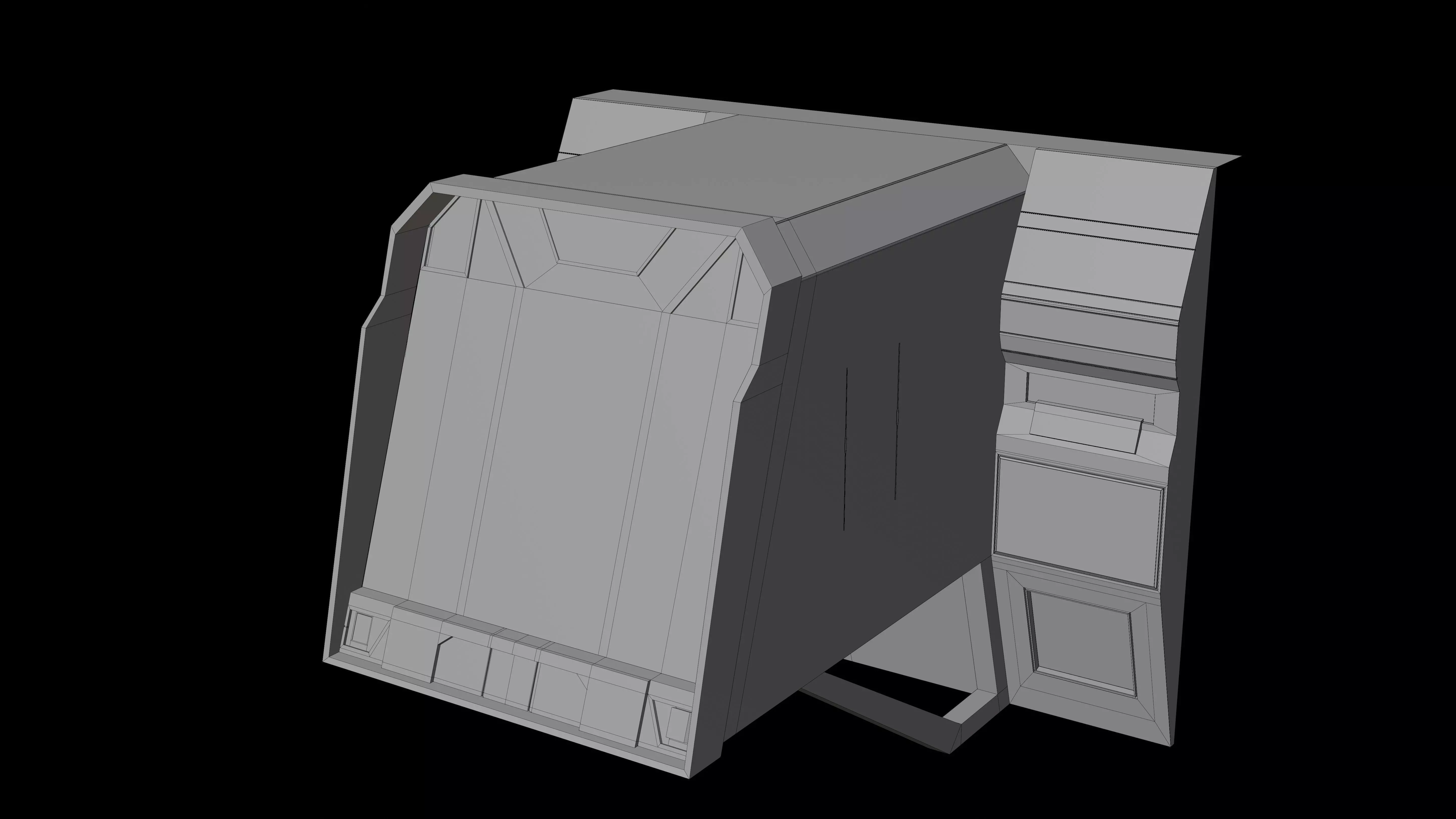 Stylized Spaceship Dock Low-poly 3D model_6