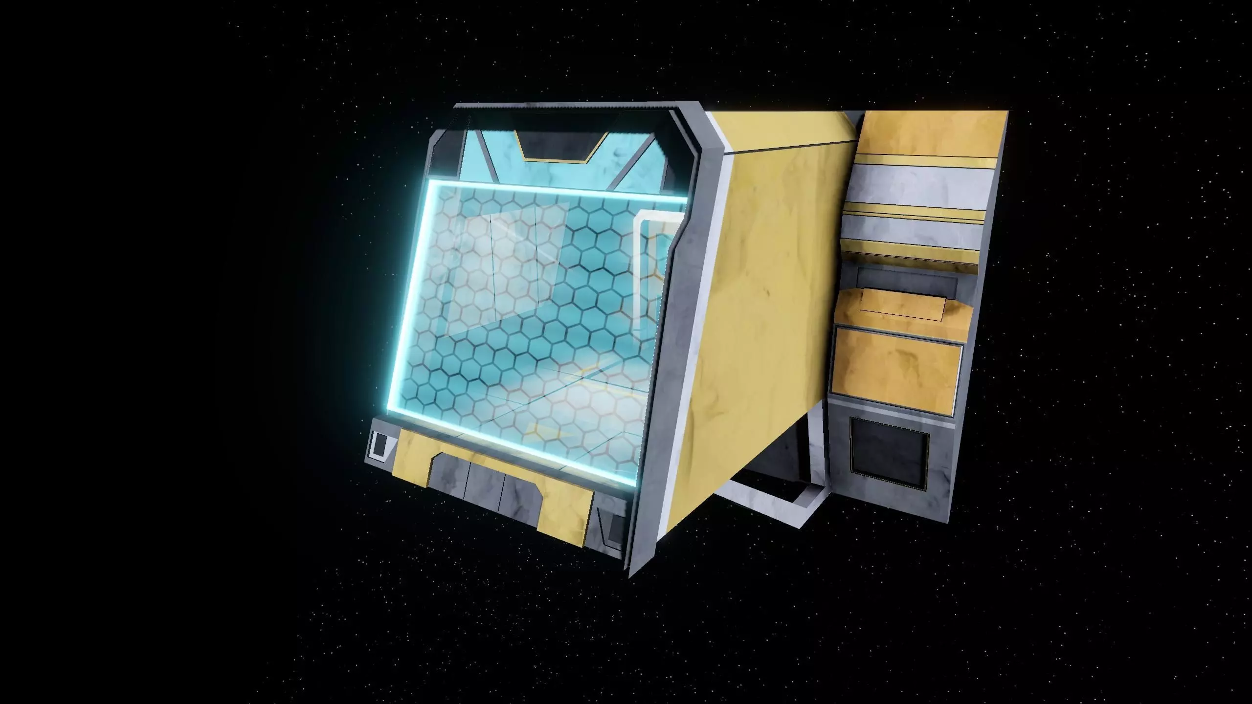 Stylized Spaceship Dock Low-poly 3D model_3