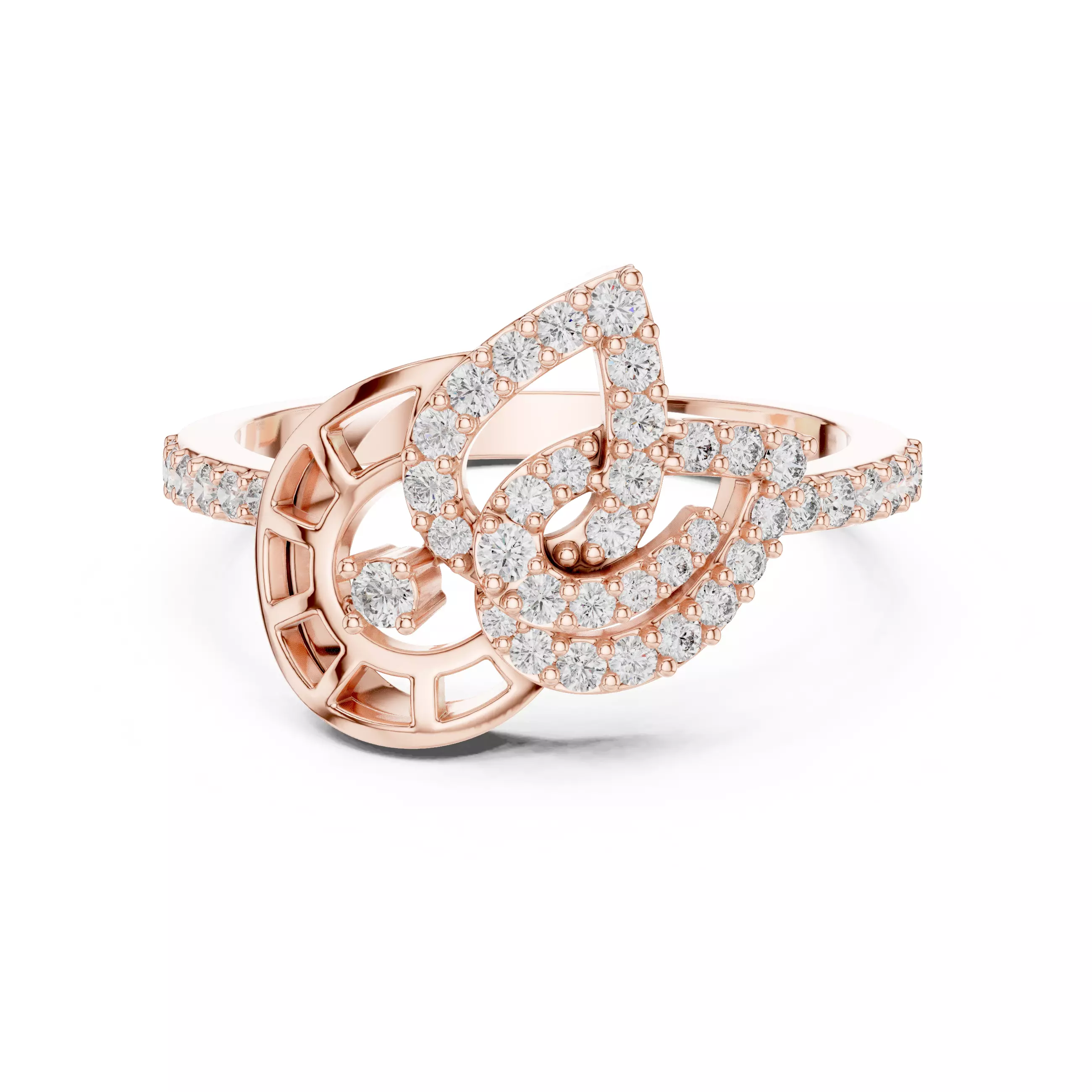 Round Cut Diamond Pear Shape Engagement Ring 3DM STL Video 3D print model_0