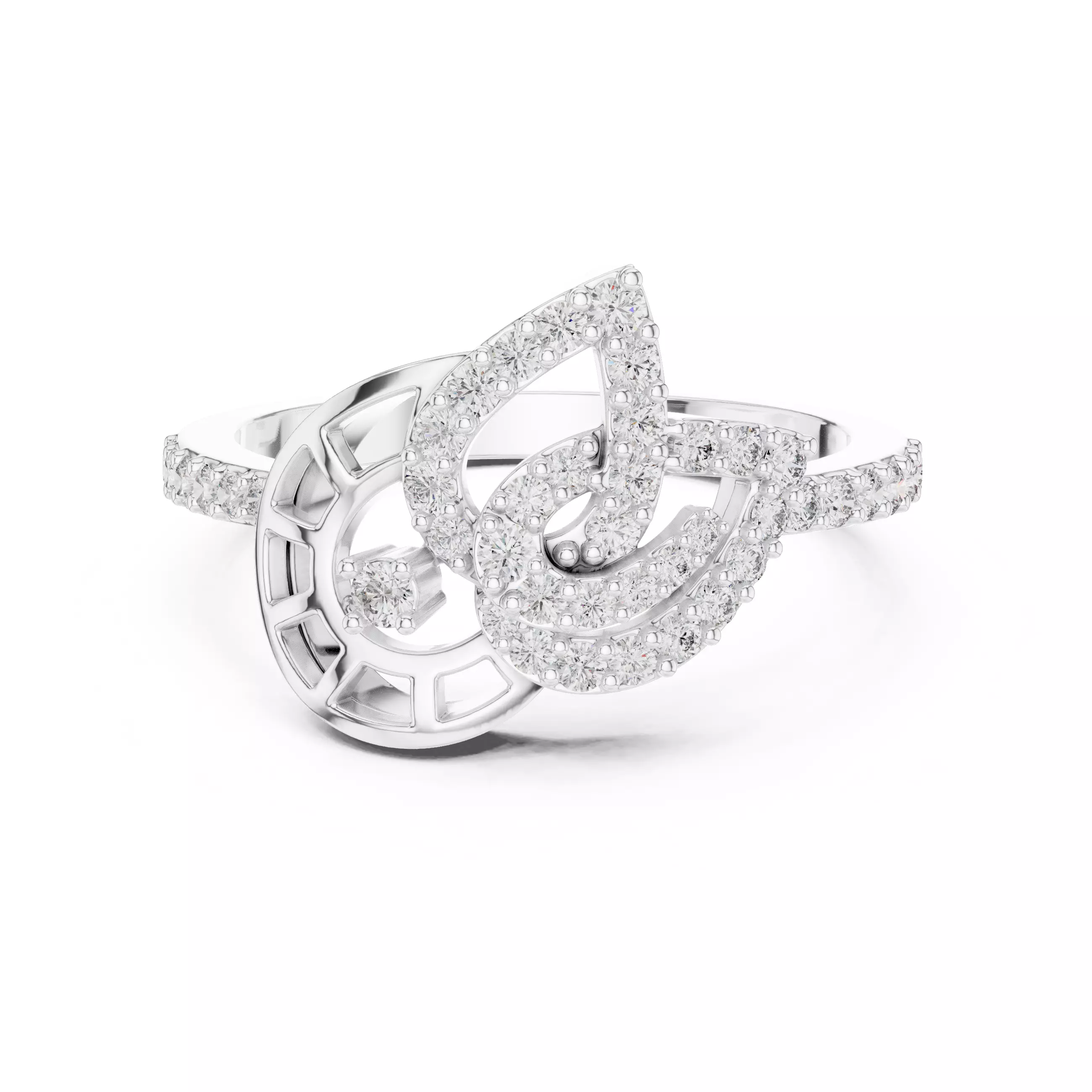 Round Cut Diamond Pear Shape Engagement Ring 3DM STL Video 3D print model_2