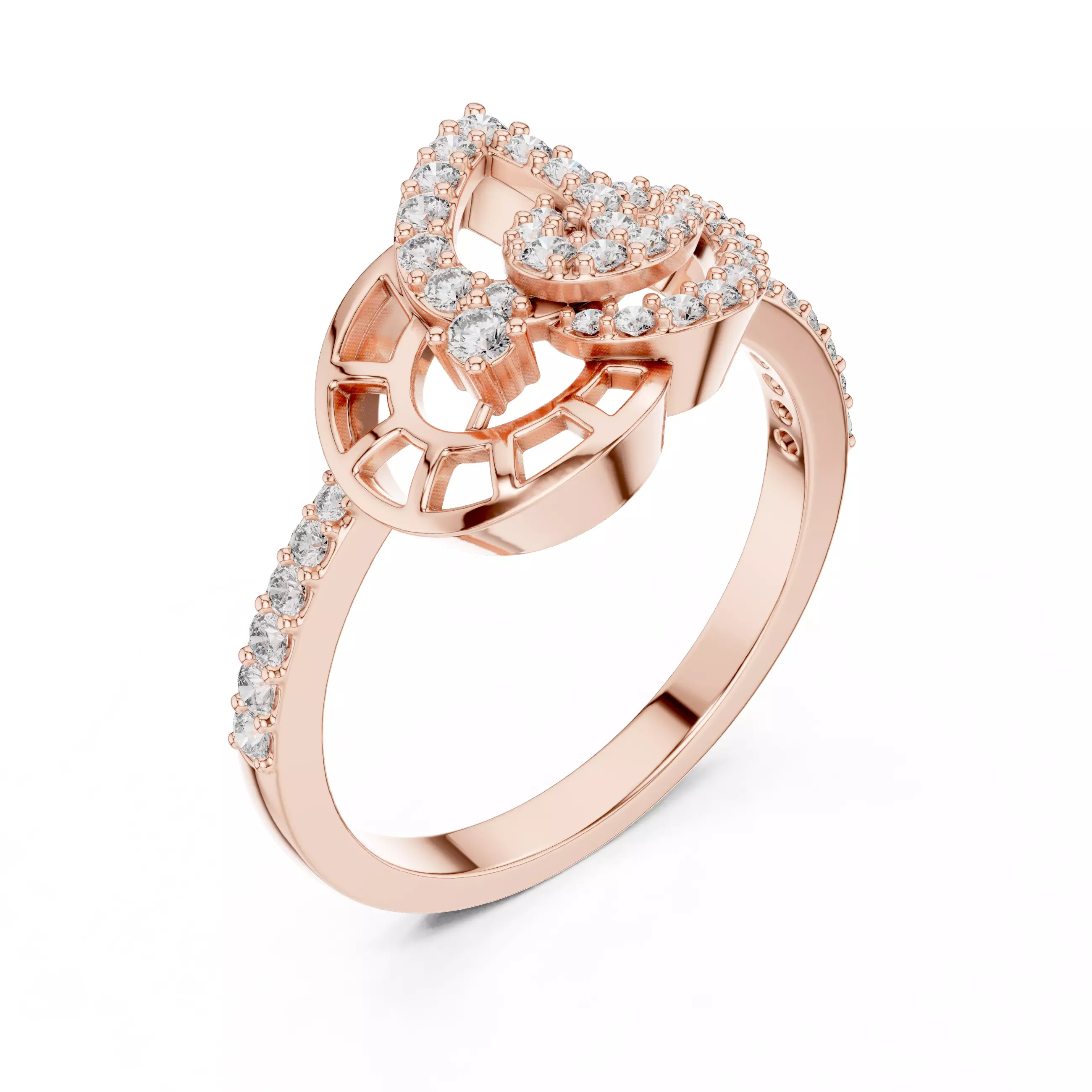 Round Cut Diamond Pear Shape Engagement Ring 3DM STL Video 3D print model_4