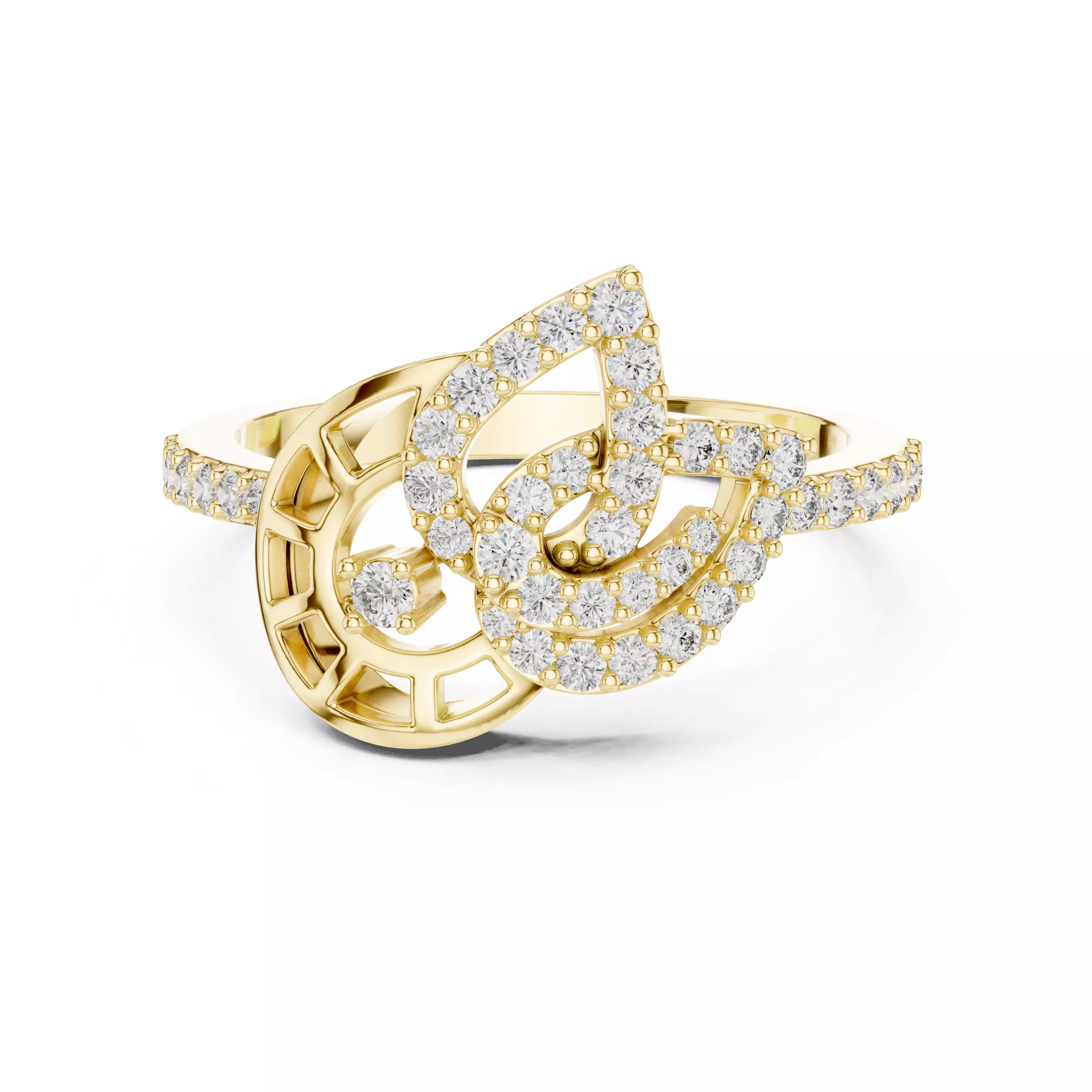 Round Cut Diamond Pear Shape Engagement Ring 3DM STL Video 3D print model_1