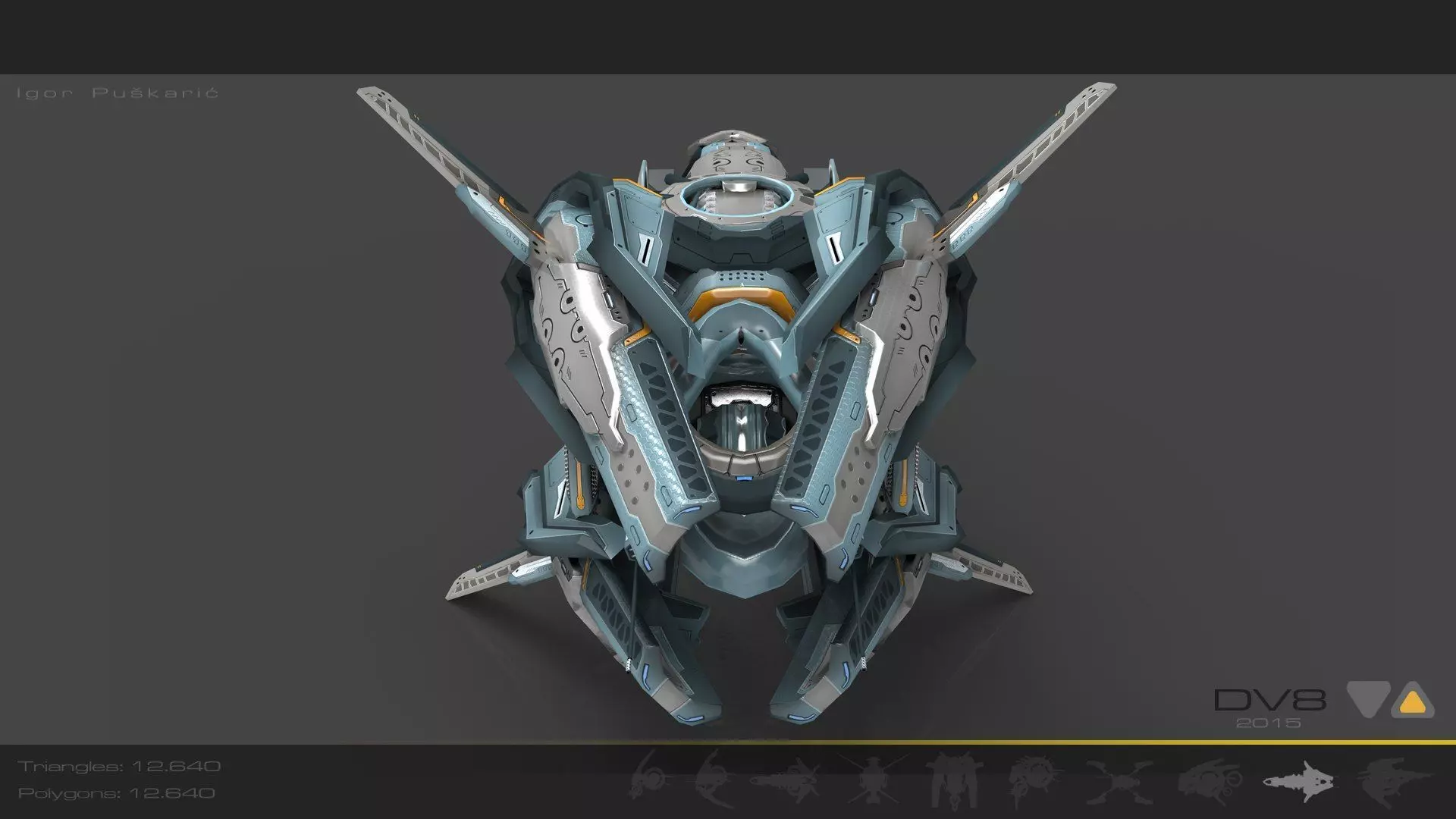 Cybertech 10 Drone pack Low-poly 3D model_23