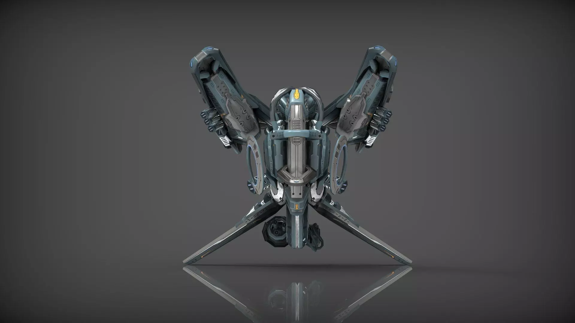 Cybertech 10 Drone pack Low-poly 3D model_10