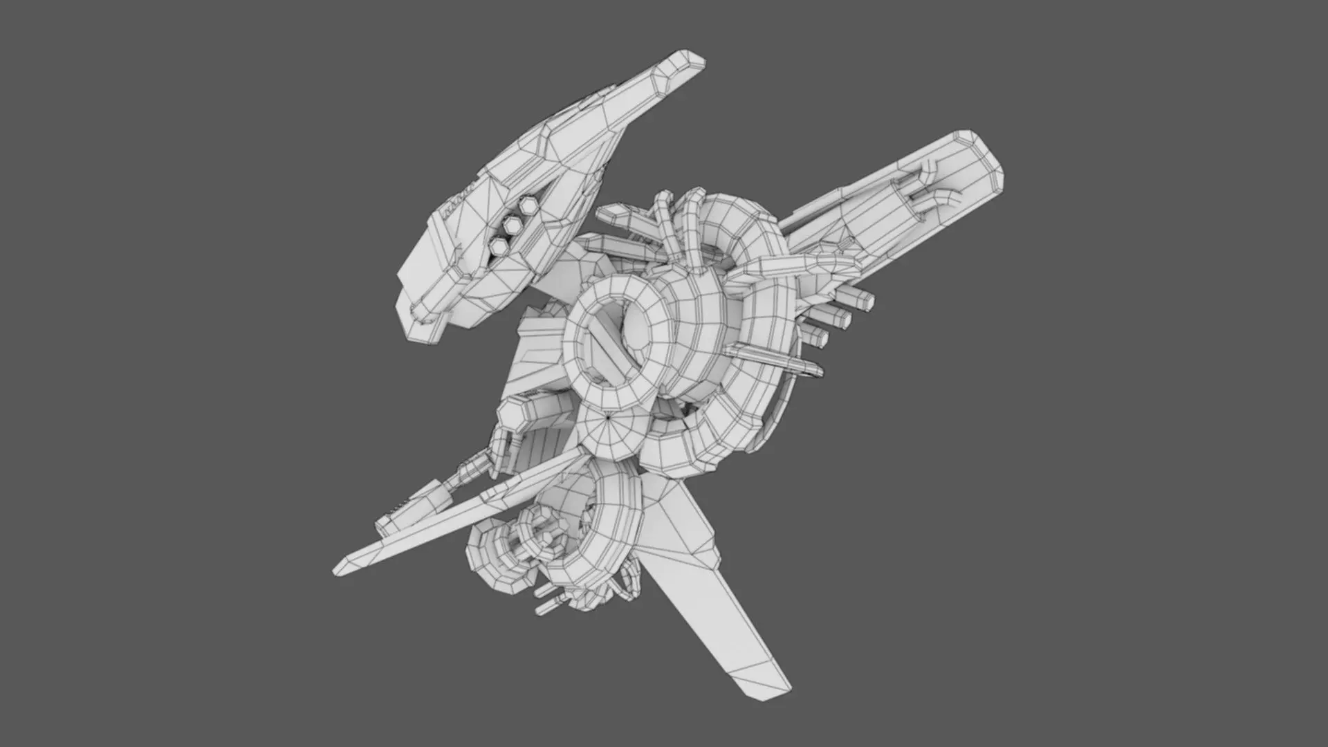 Cybertech 10 Drone pack Low-poly 3D model_79