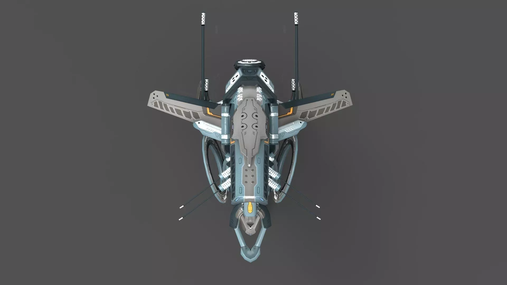 Cybertech 10 Drone pack Low-poly 3D model_58