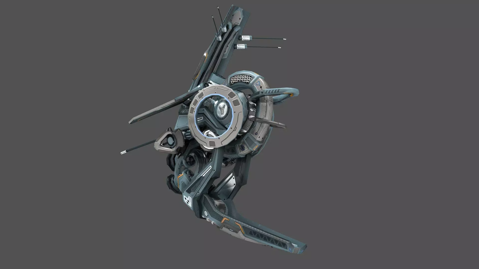 Cybertech 10 Drone pack Low-poly 3D model_76