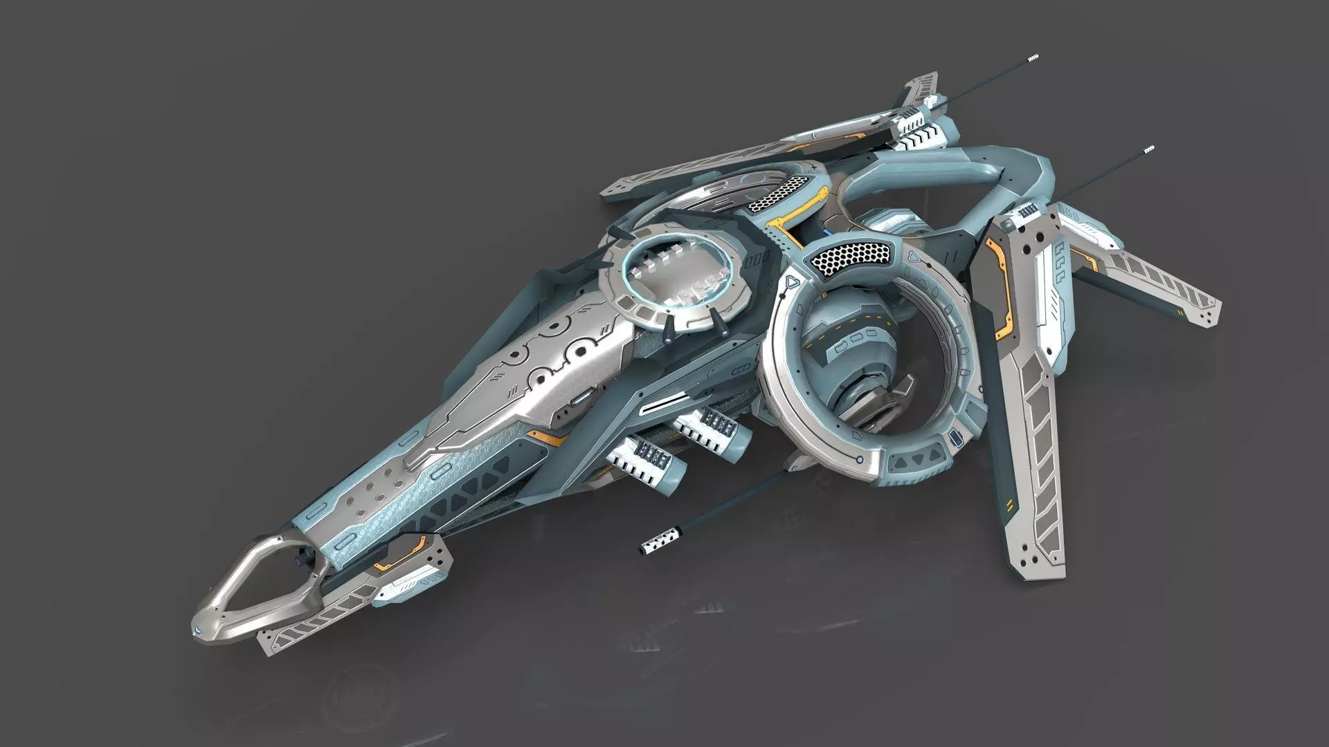 Cybertech 10 Drone pack Low-poly 3D model_94