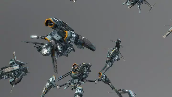 Cybertech 10 Drone pack Low-poly 3D model_1