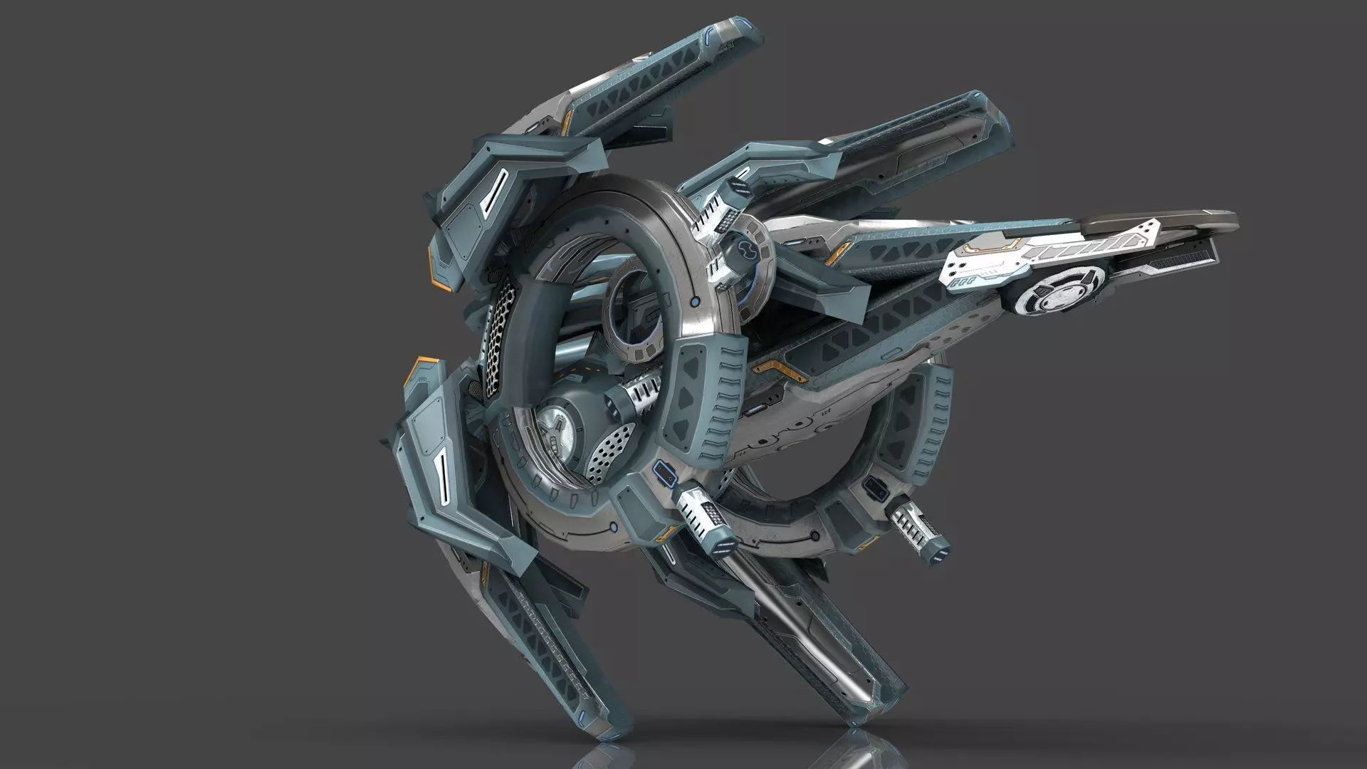 Cybertech 10 Drone pack Low-poly 3D model_44