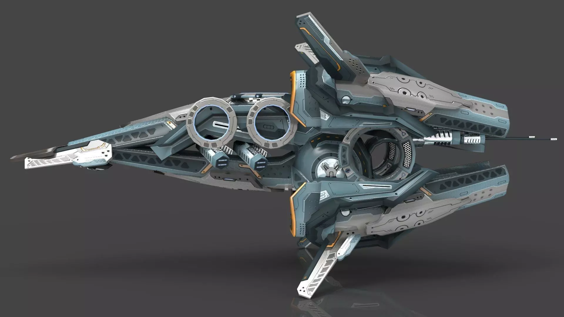 Cybertech 10 Drone pack Low-poly 3D model_32