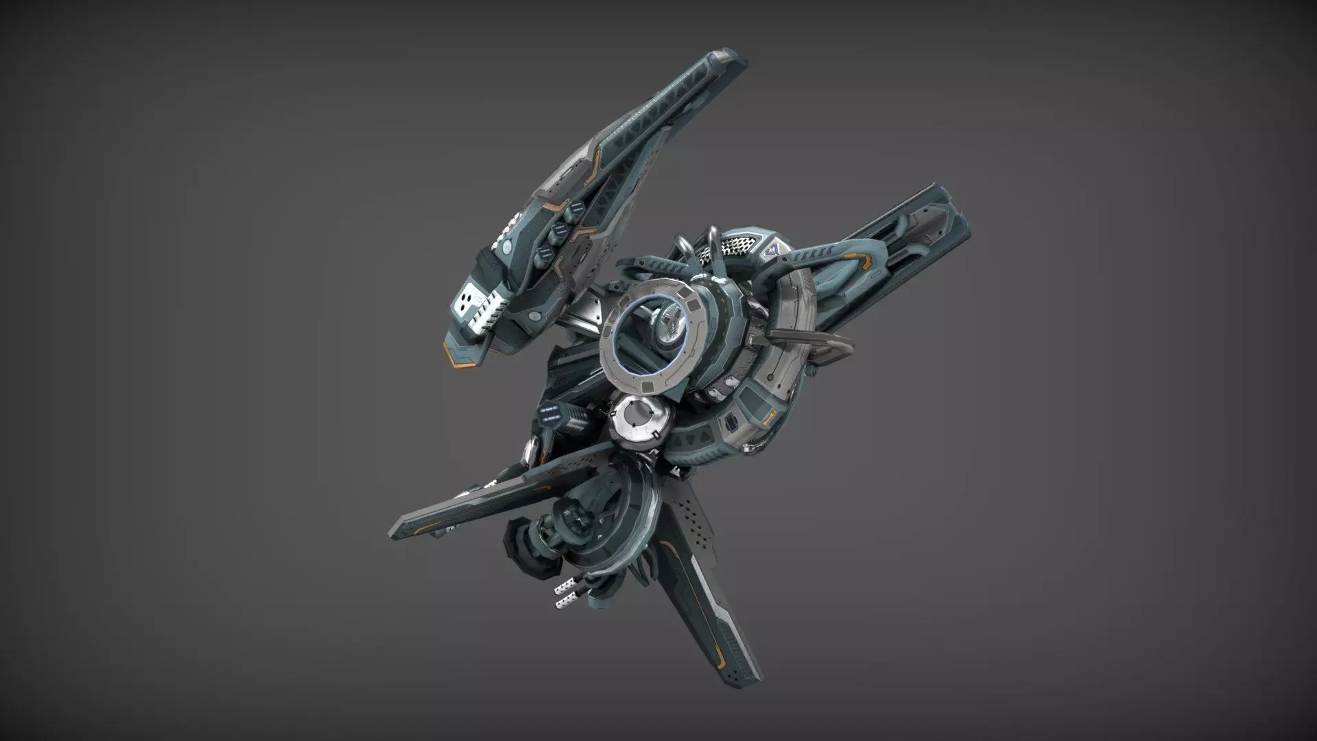 Cybertech 10 Drone pack Low-poly 3D model_18