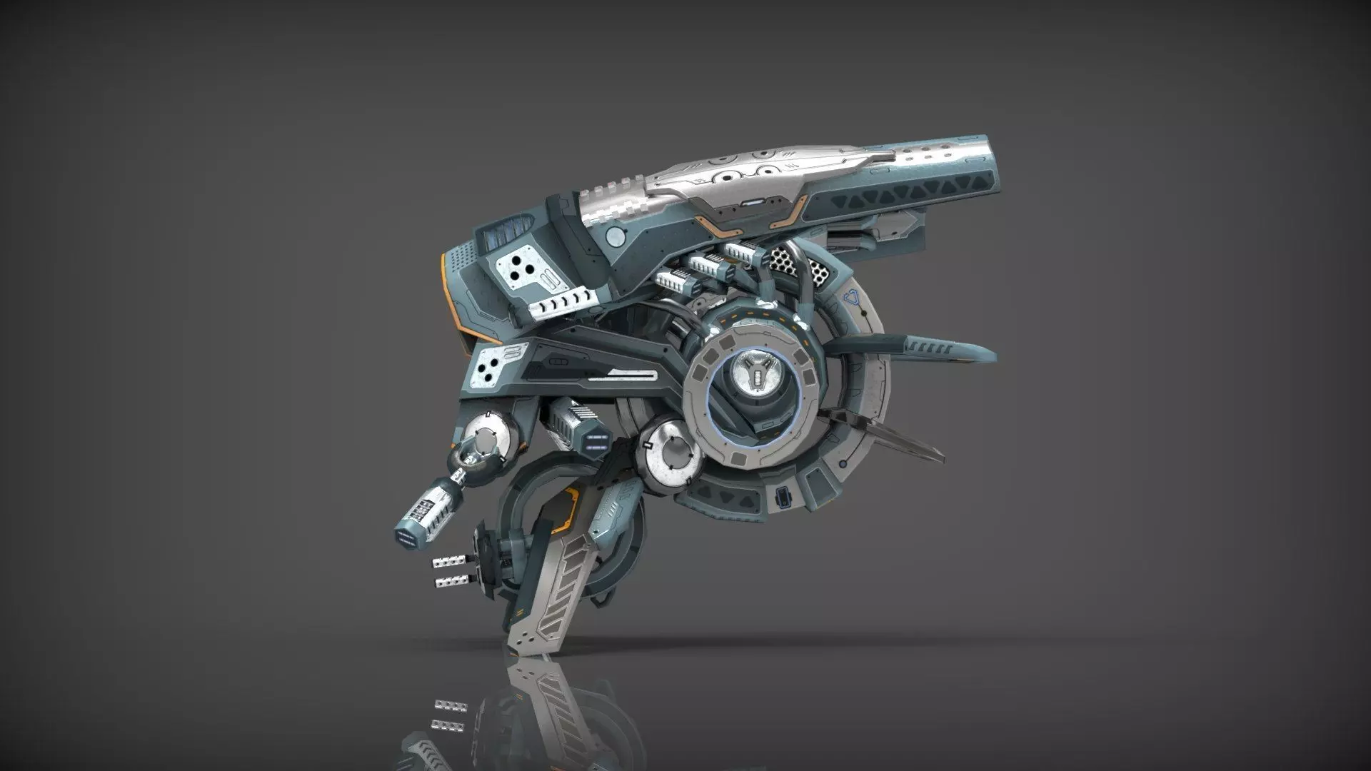 Cybertech 10 Drone pack Low-poly 3D model_15