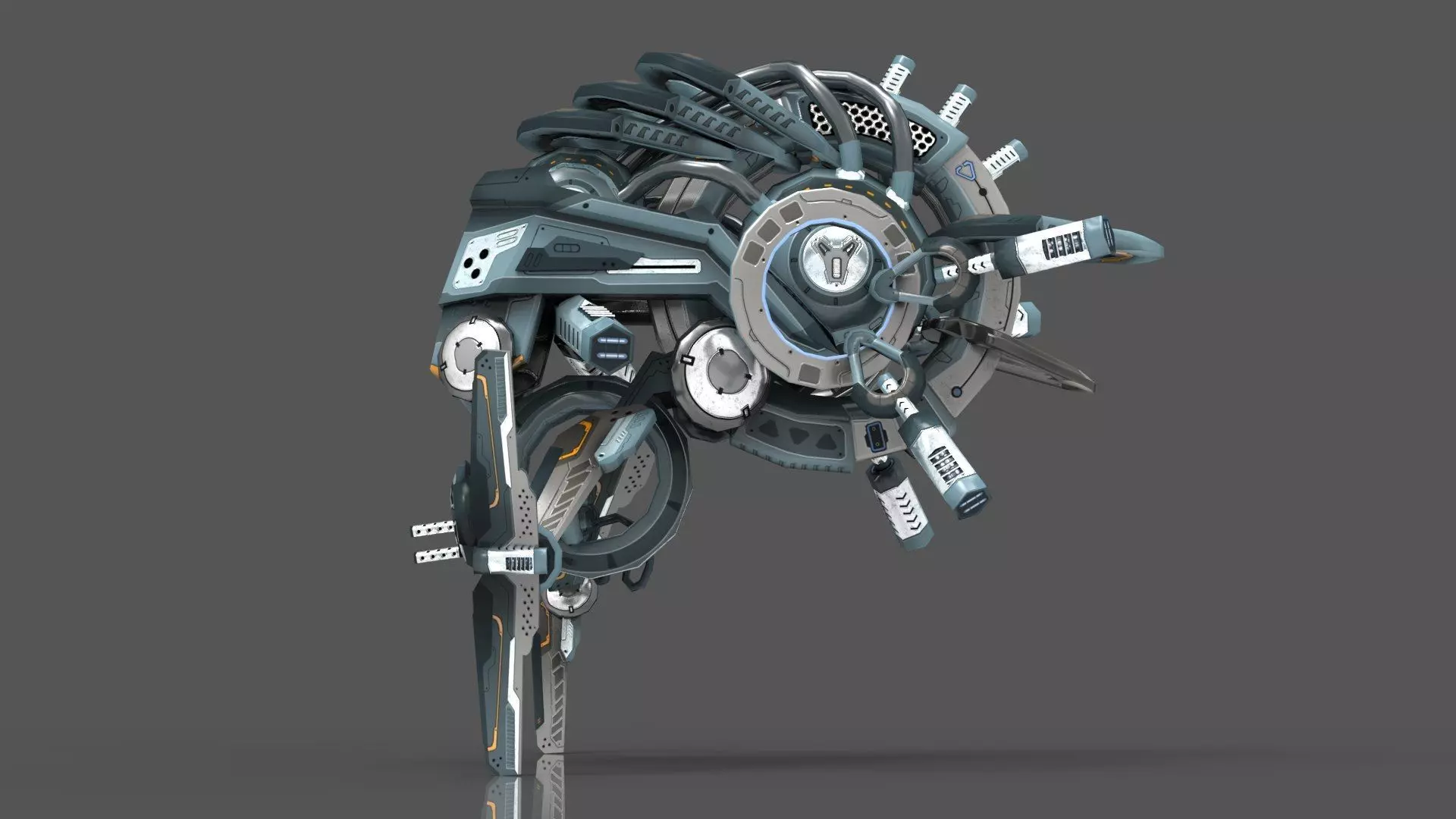 Cybertech 10 Drone pack Low-poly 3D model_86