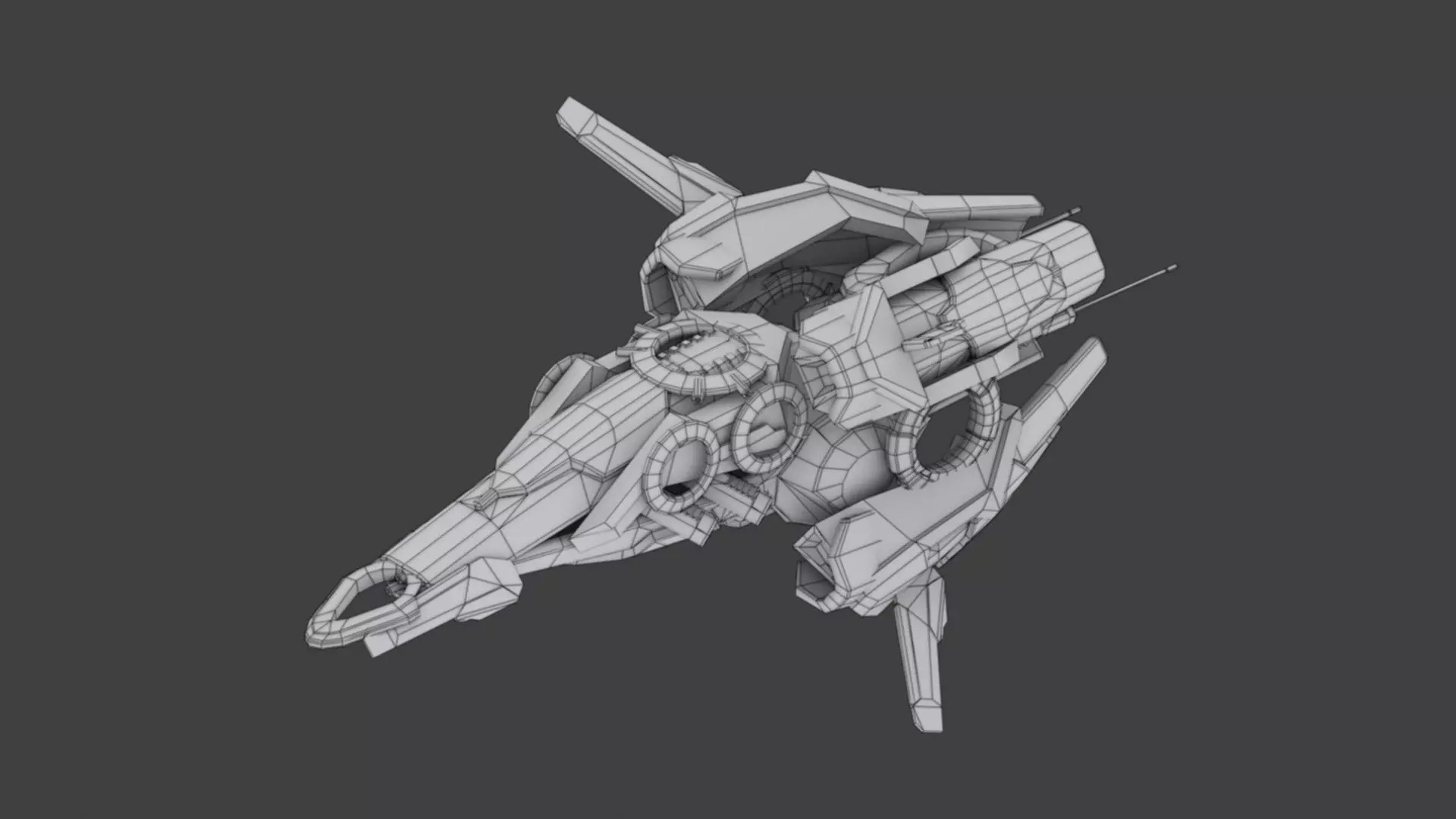 Cybertech 10 Drone pack Low-poly 3D model_43