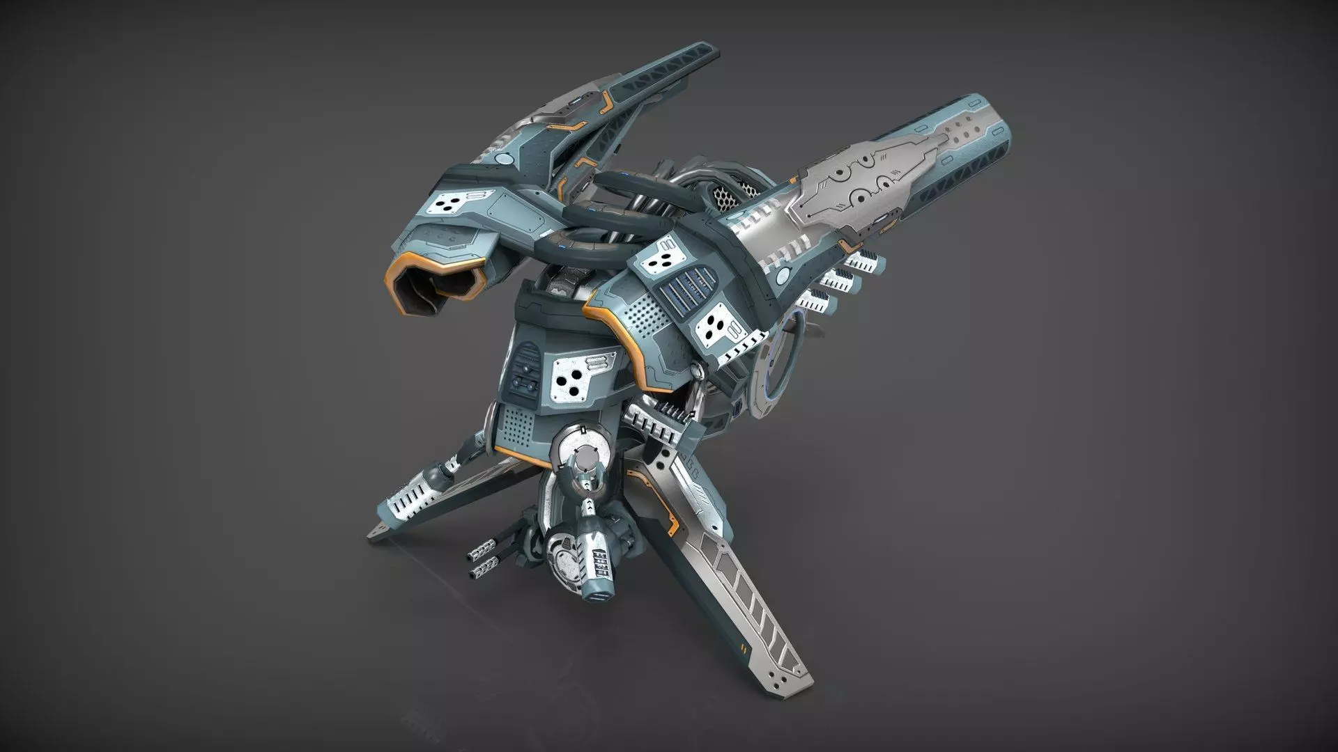 Cybertech 10 Drone pack Low-poly 3D model_17