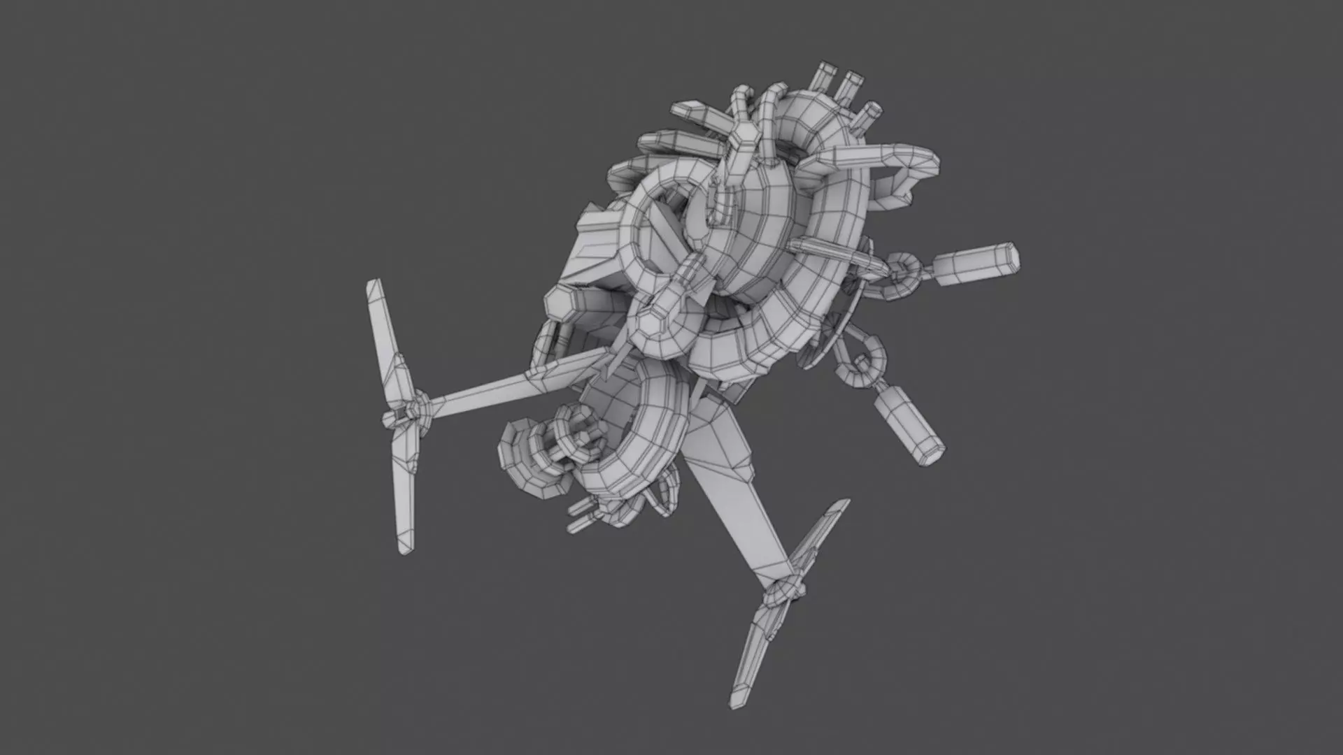 Cybertech 10 Drone pack Low-poly 3D model_70