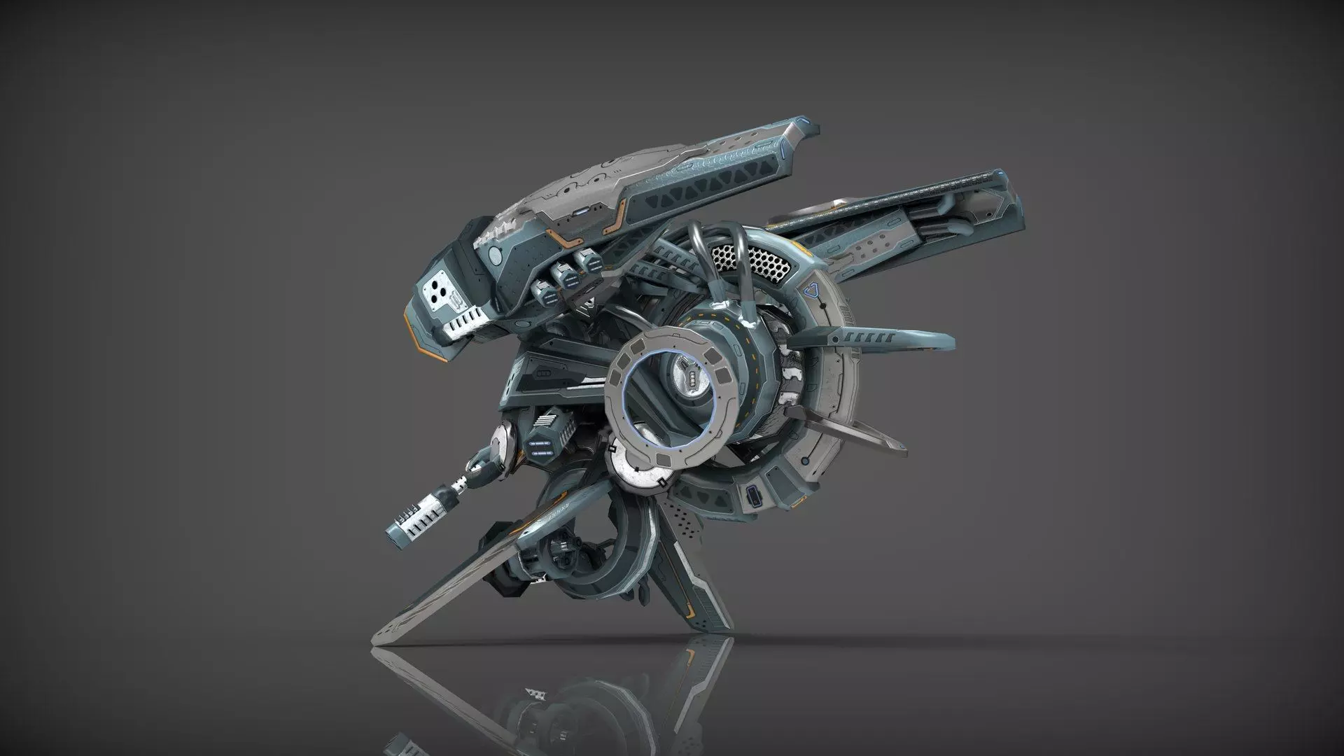 Cybertech 10 Drone pack Low-poly 3D model_4