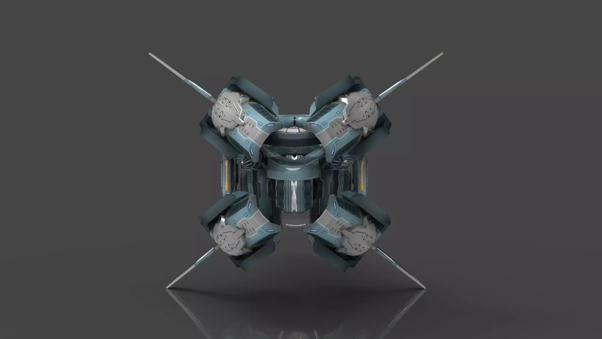 Cybertech 10 Drone pack Low-poly 3D model_31