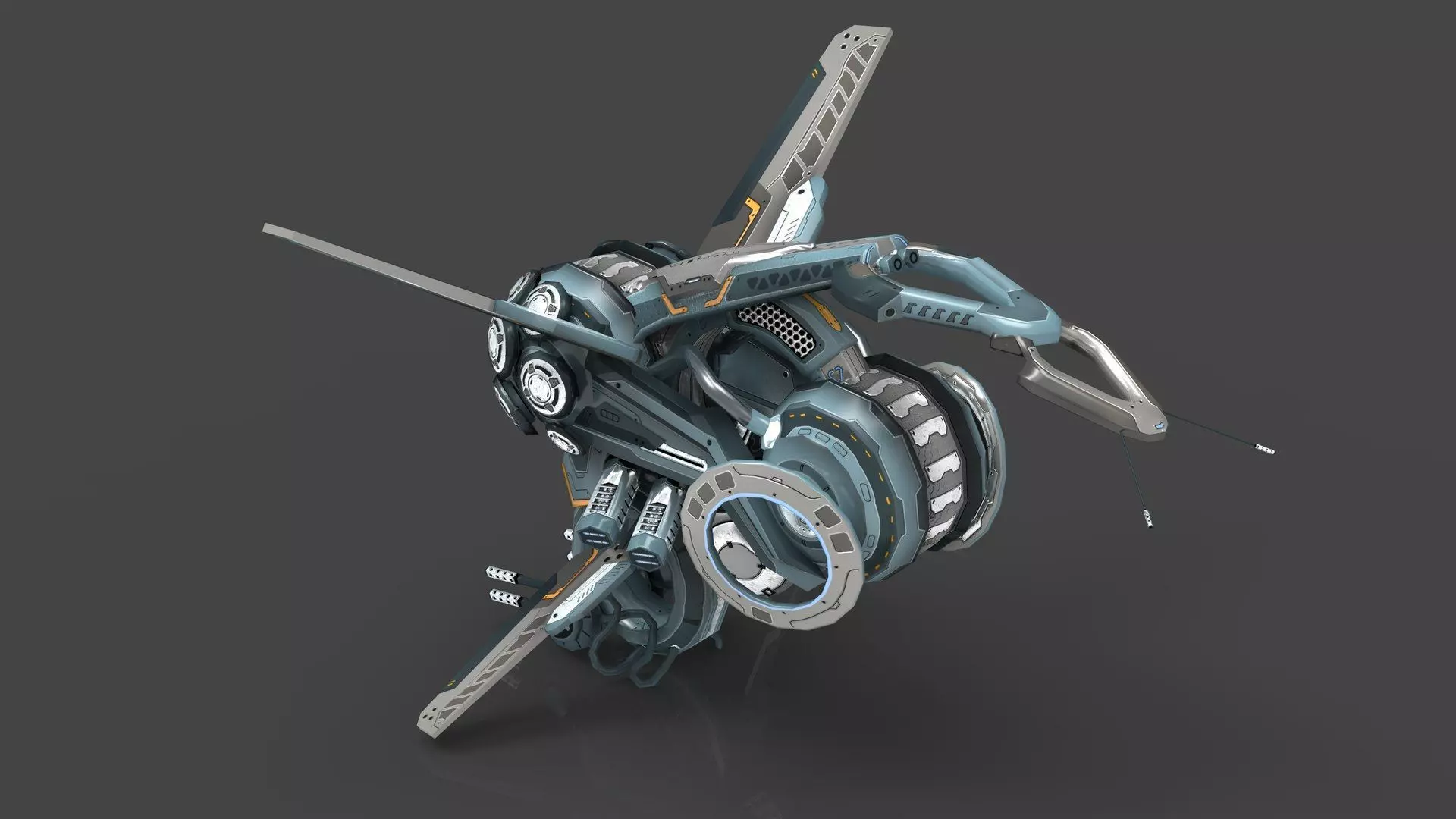 Cybertech 10 Drone pack Low-poly 3D model_75