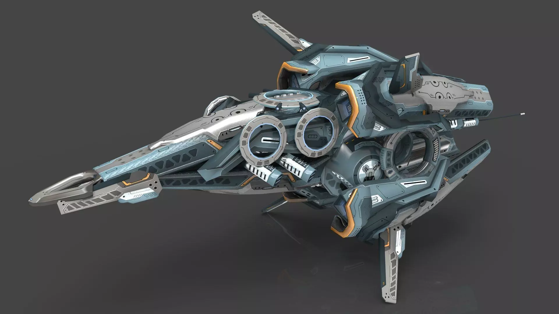 Cybertech 10 Drone pack Low-poly 3D model_50