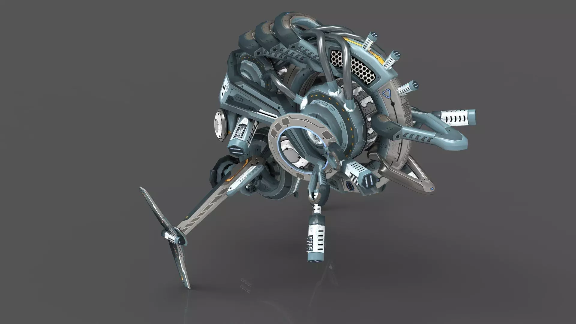 Cybertech 10 Drone pack Low-poly 3D model_63