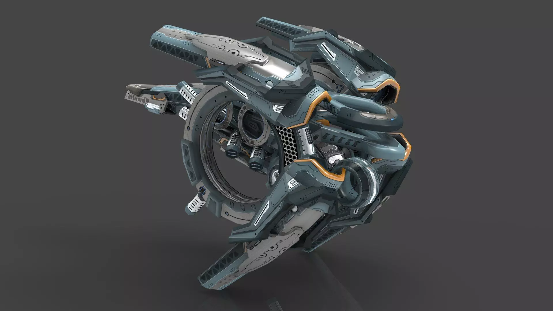 Cybertech 10 Drone pack Low-poly 3D model_40