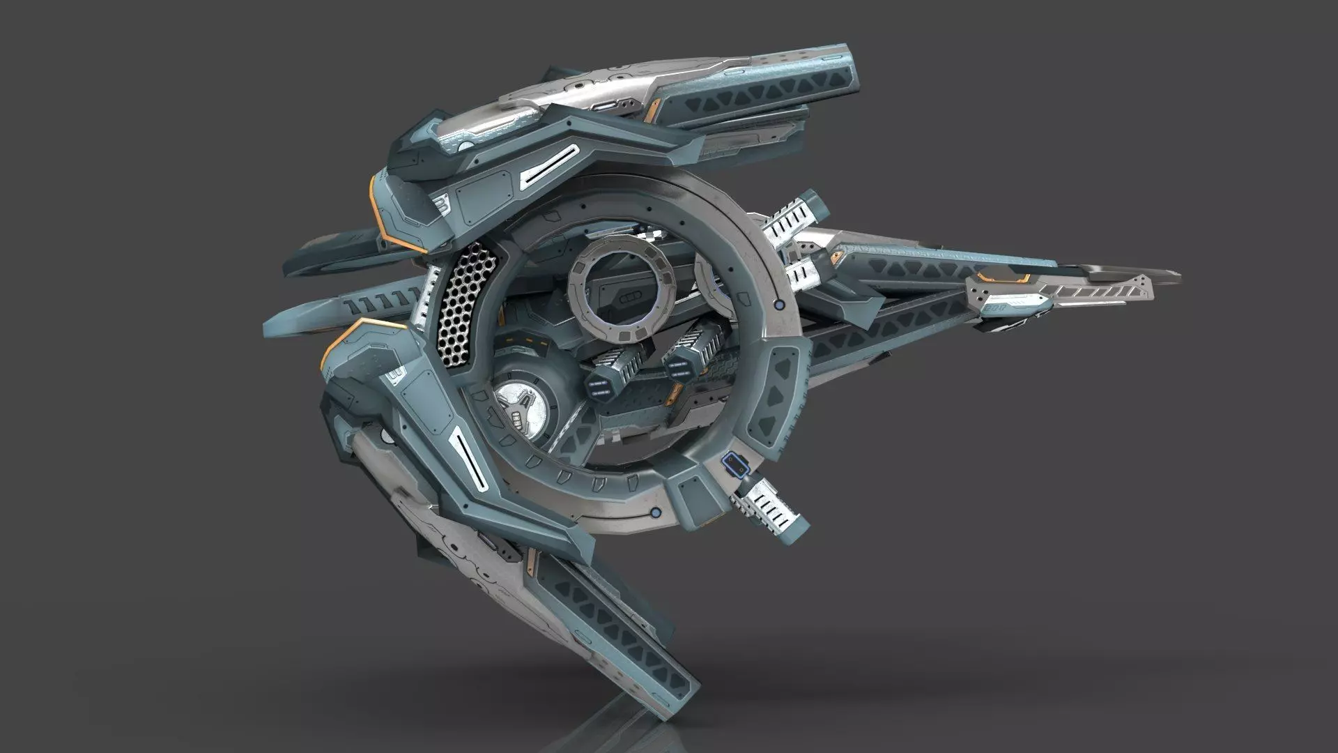 Cybertech 10 Drone pack Low-poly 3D model_53