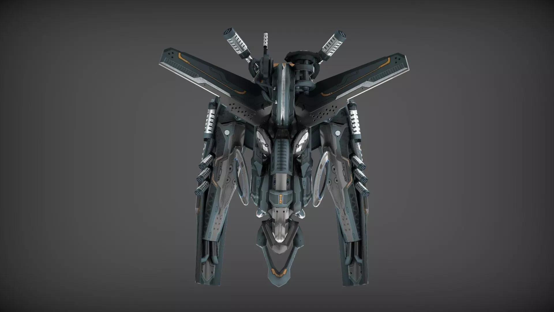 Cybertech 10 Drone pack Low-poly 3D model_9