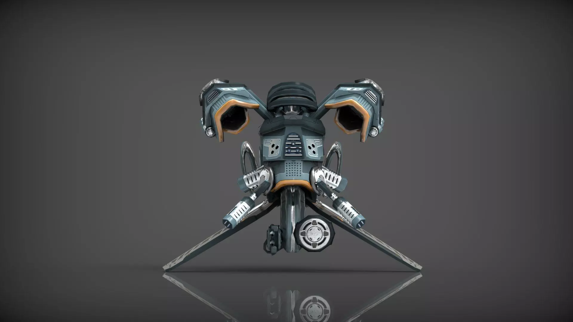 Cybertech 10 Drone pack Low-poly 3D model_11