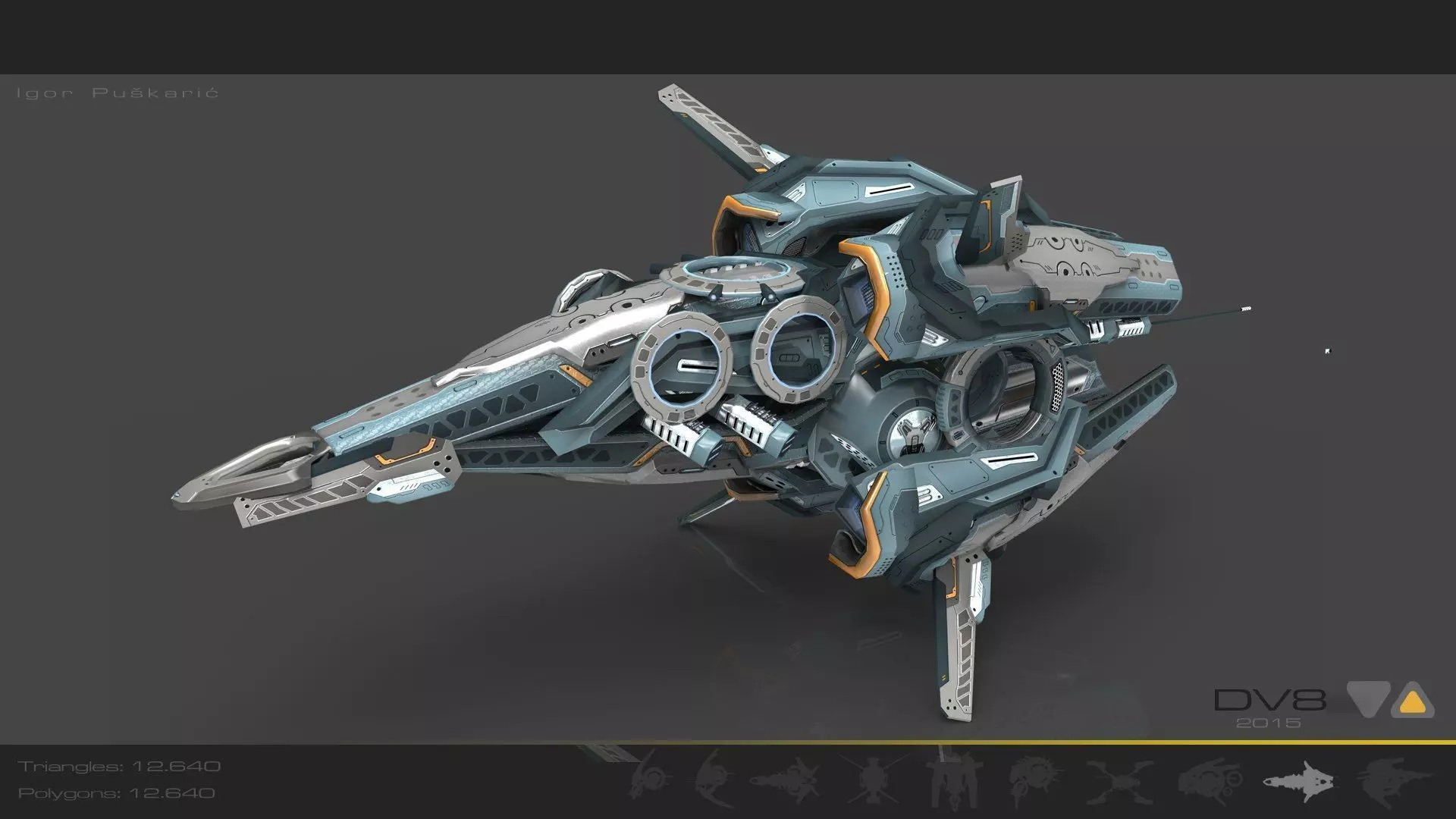 Cybertech 10 Drone pack Low-poly 3D model_26