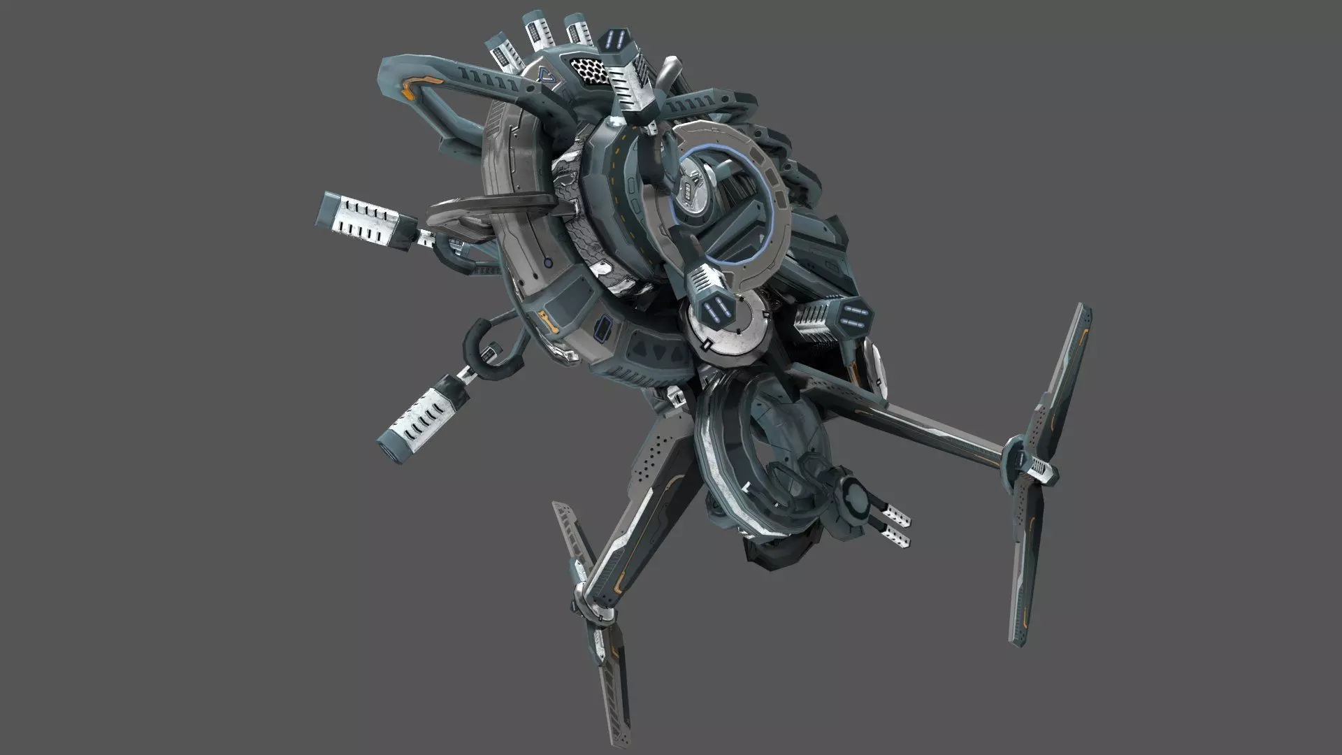Cybertech 10 Drone pack Low-poly 3D model_85