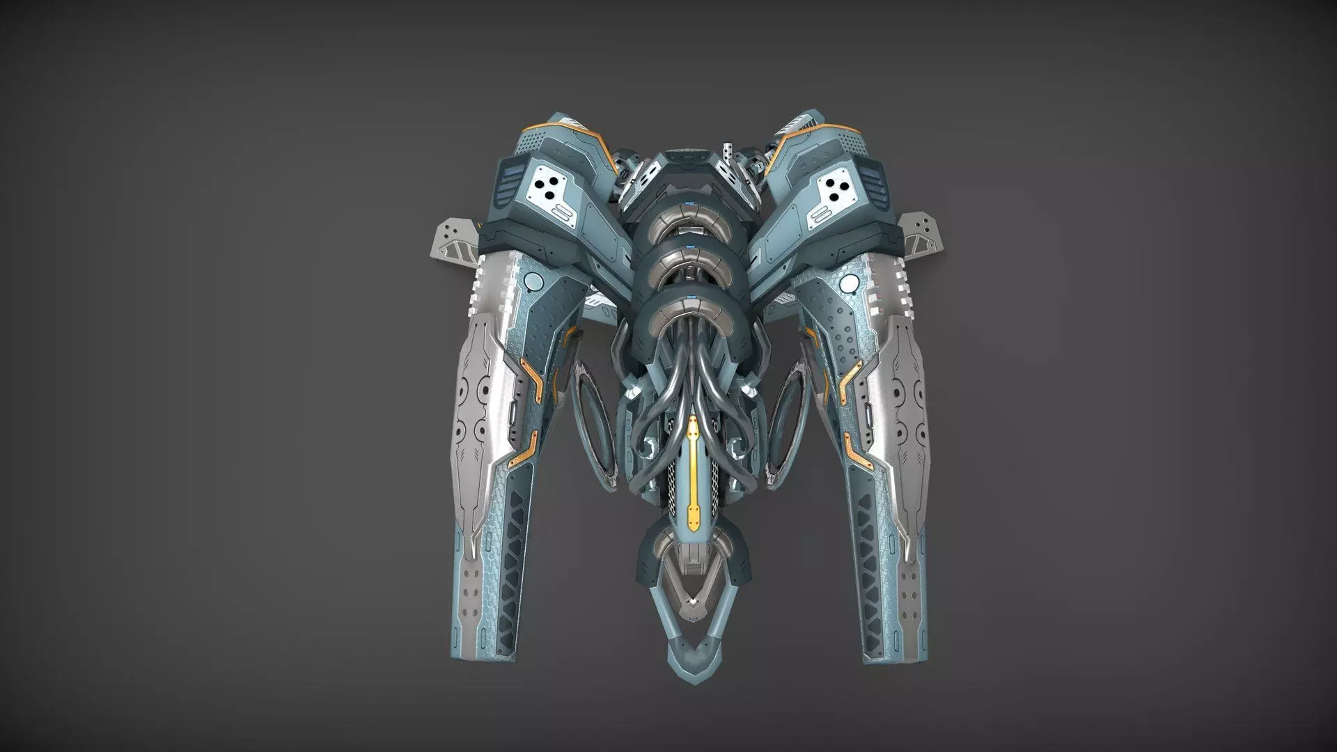 Cybertech 10 Drone pack Low-poly 3D model_12