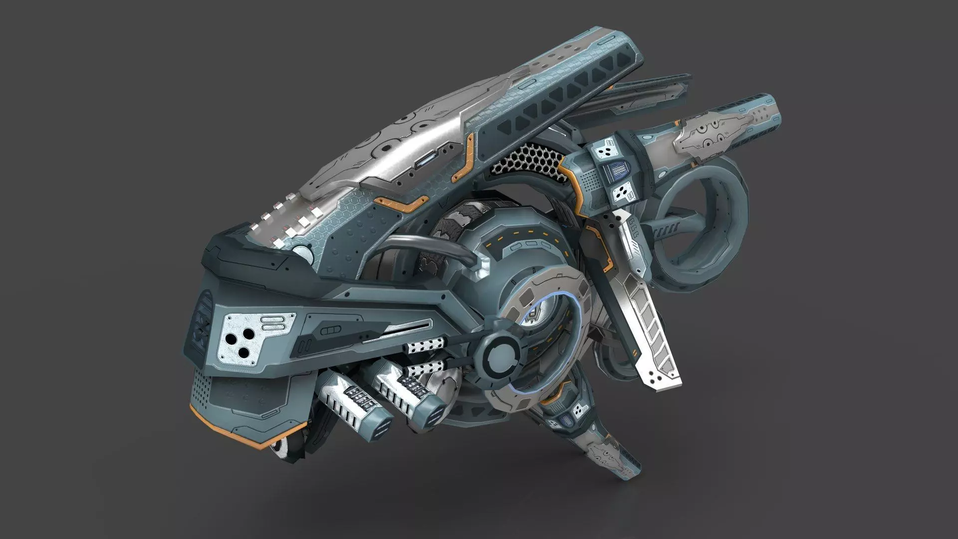 Cybertech 10 Drone pack Low-poly 3D model_68